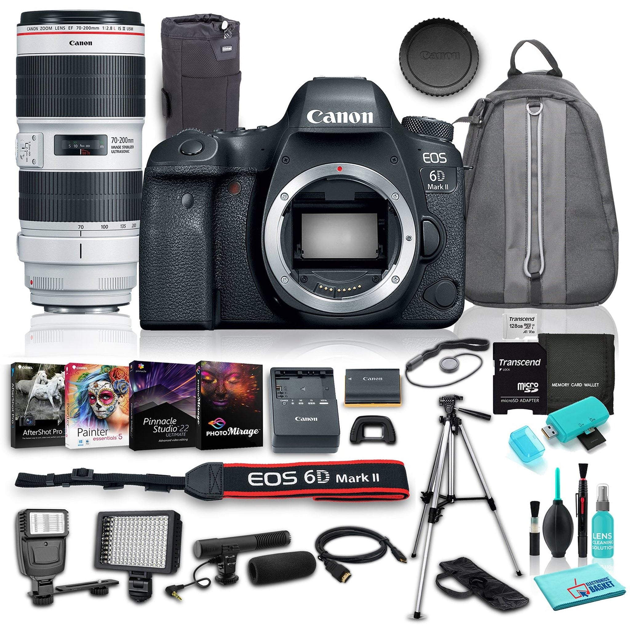 Canon EOS 6D Mark II DSLR Camera Body Only w/ Canon EF 70-200mm f/2.8L IS III USM Lens Bundle w/ 14 Piece Accessories Canon