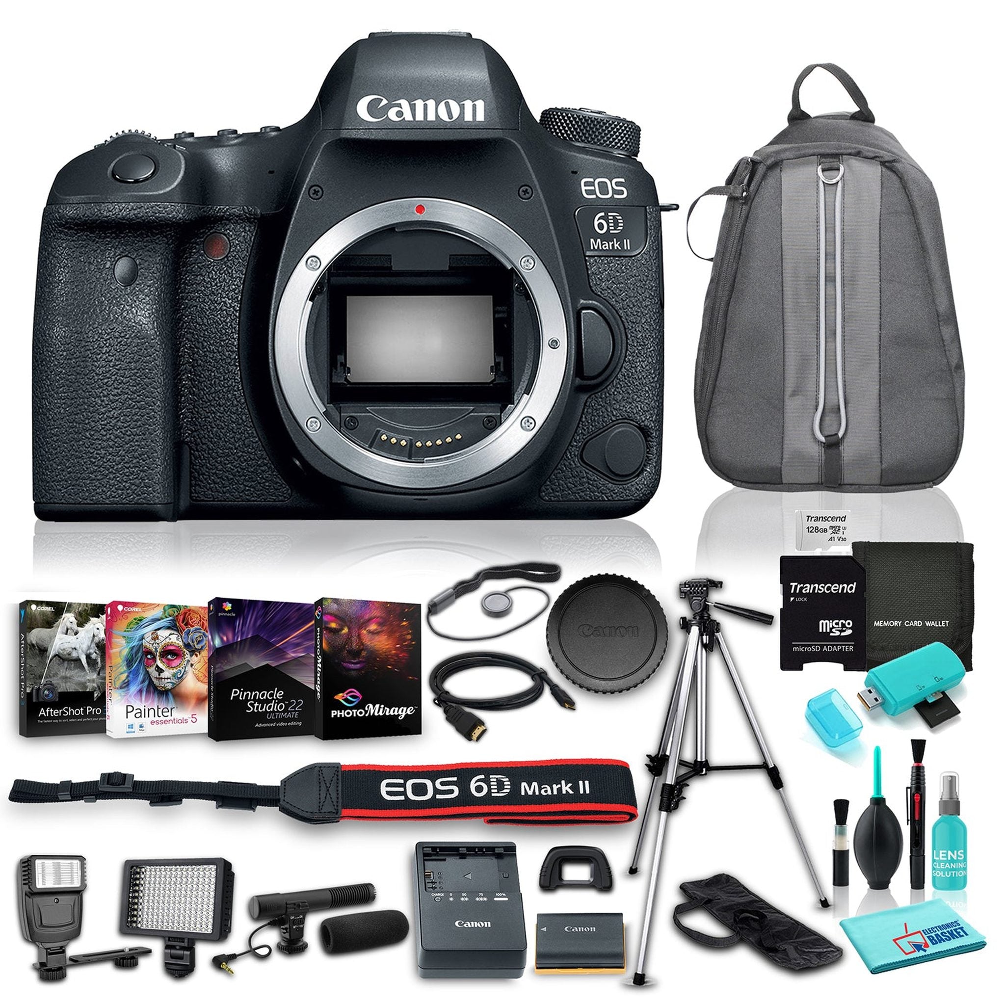 Canon EOS 6D Mark II DSLR Camera Body Only , 45-Point All-Cross Type AF System, DIGIC 7 Image Processor w/ 13 Piece Accessories Canon