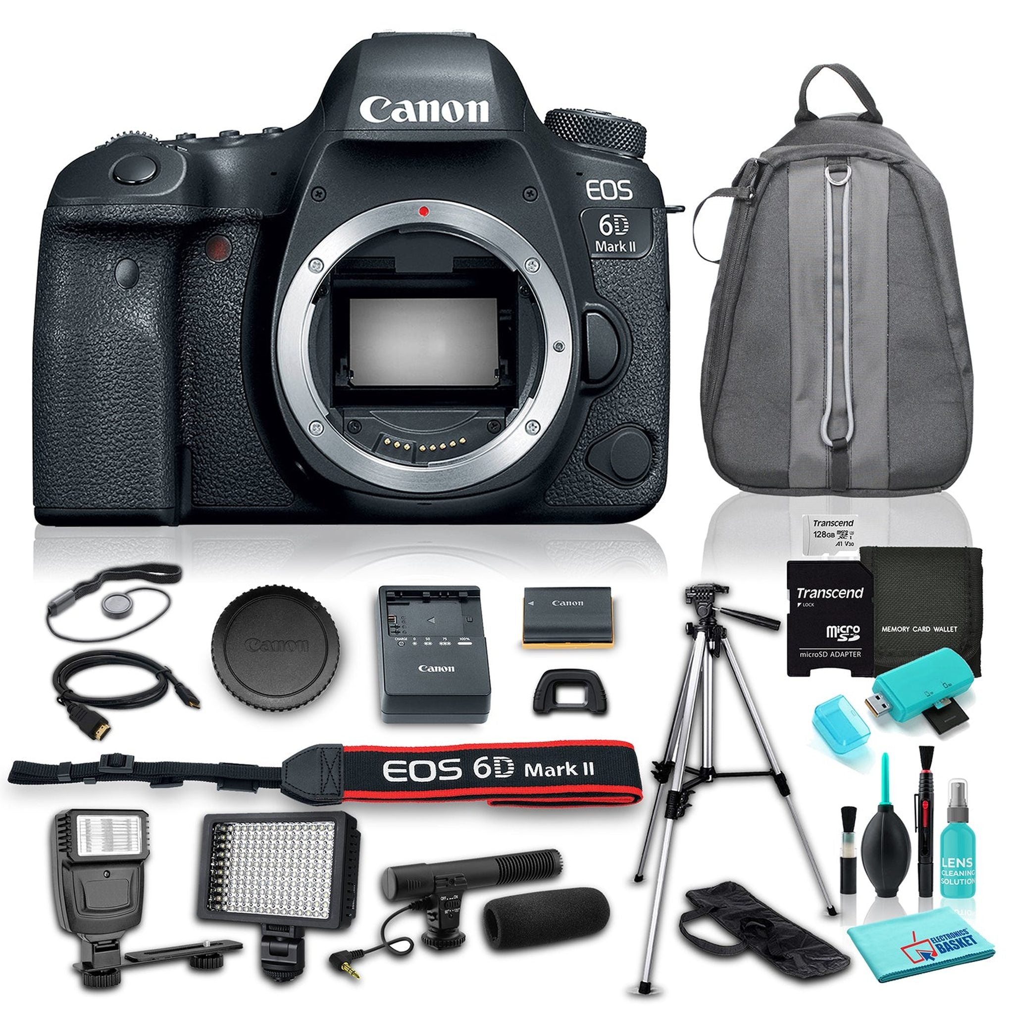 Canon EOS 6D Mark II DSLR Camera Body Only , 45-Point All-Cross Type AF System, DIGIC 7 Image Processor w/ 11 Piece Accessories Canon