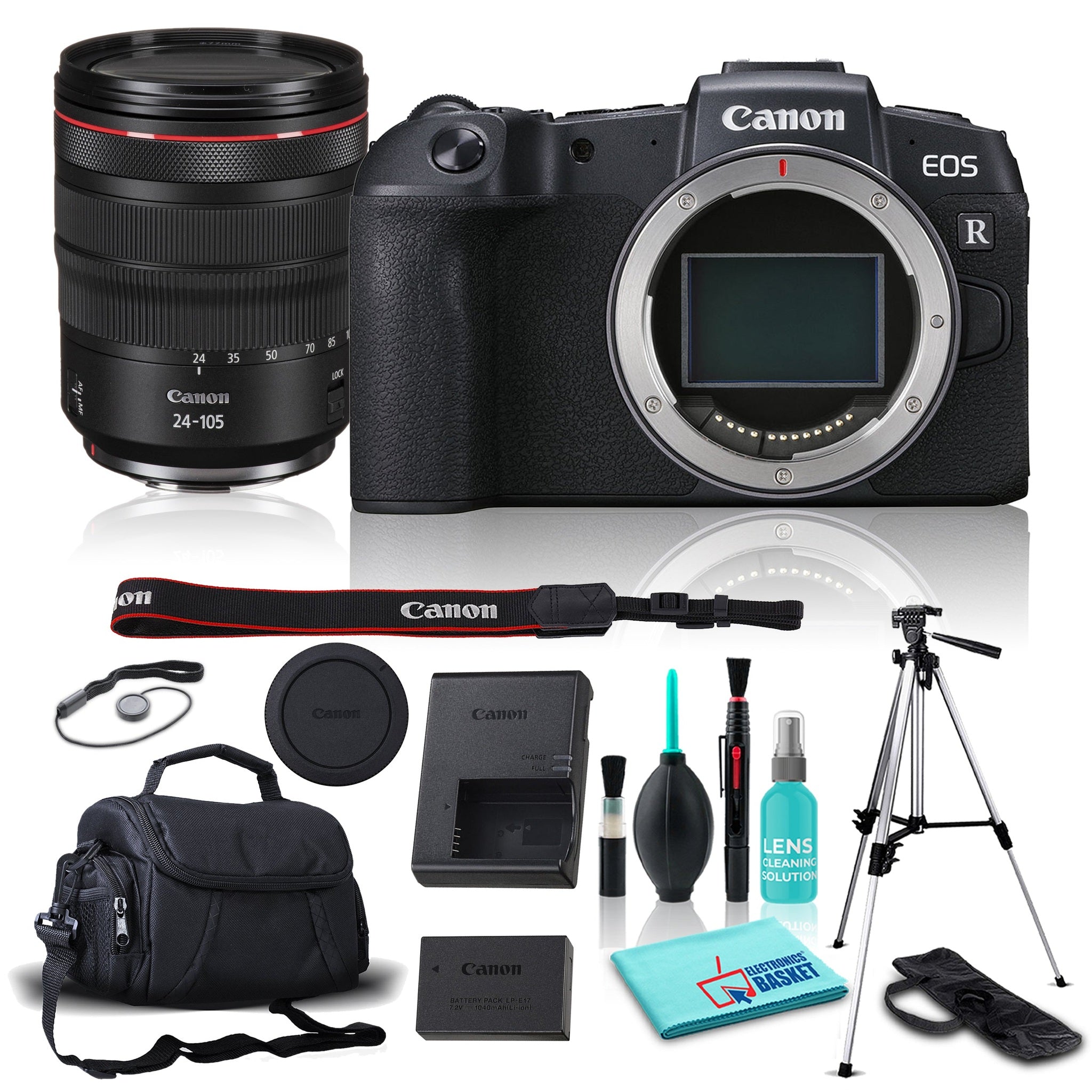 Canon Ultra 4K 26MP Full Frame EOS RP Mirrorless Digital Camera w/ 24-105mm Lens and 5 Piece Accessories Bundle Canon