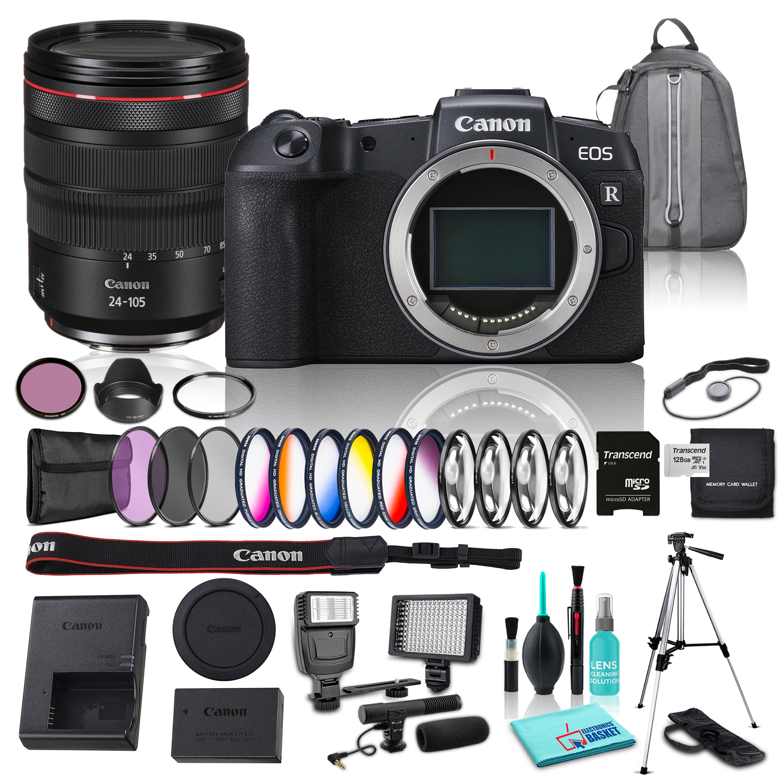 Canon EOS RP 26.2MP Full-Frame 4K Ultra HD Mirrorless Digital Camera w/ 24-105mm Lens w/ 14 Piece Accessories Combo Bundle Canon