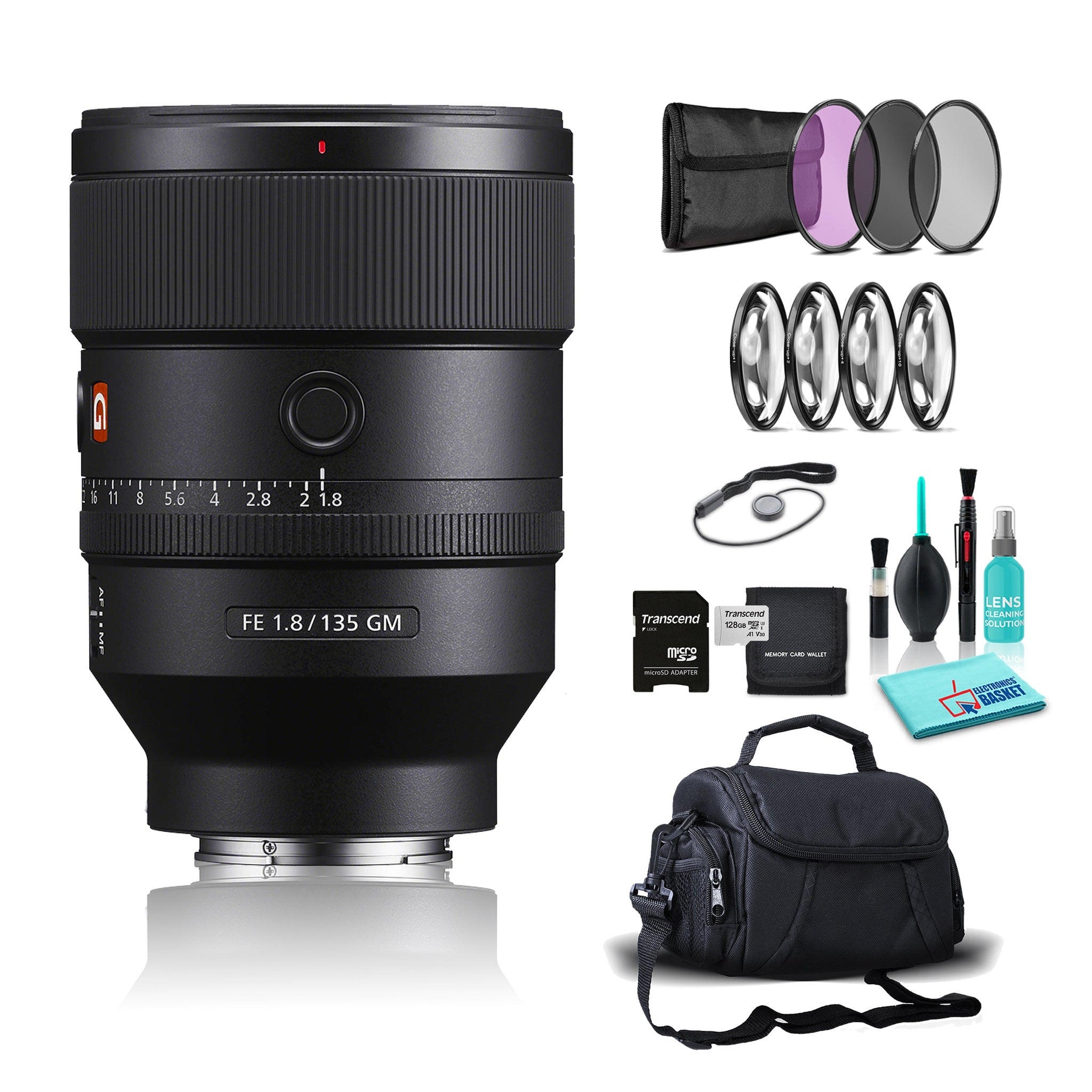 Sony FE 135mm F/1.8 GM E-Mount Full-Frame Format Lens, Nano AR & Fluorine Coating, XA Element, Super ED and ED Elements - Bundle Sony