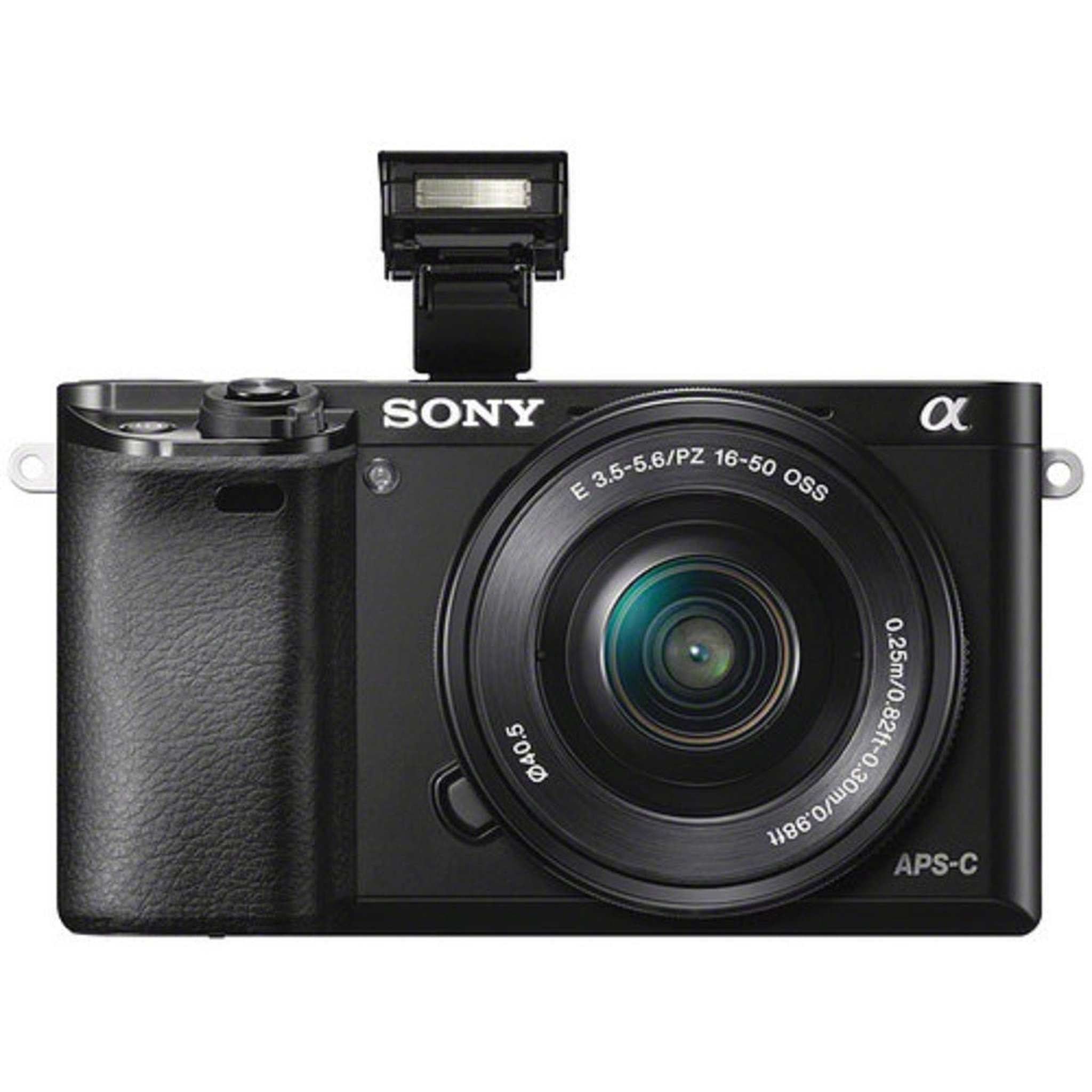 Sony Alpha a6000 Mirrorless Camera, 24.3MP APS HD CMOS Sensor, BIONZ X Image Processor with 8 Piece Accessories Sony