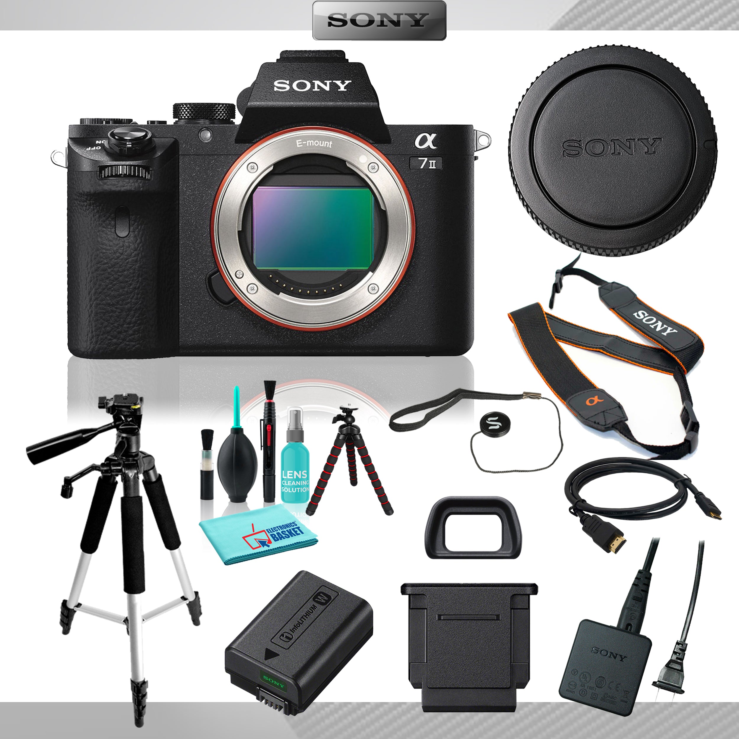 Sony Alpha a7 II Mirrorless Digital Camera Body Only , 24.3MP Full-Frame Exmor CMOS Sensor w/ 5 Piece Accessories Sony