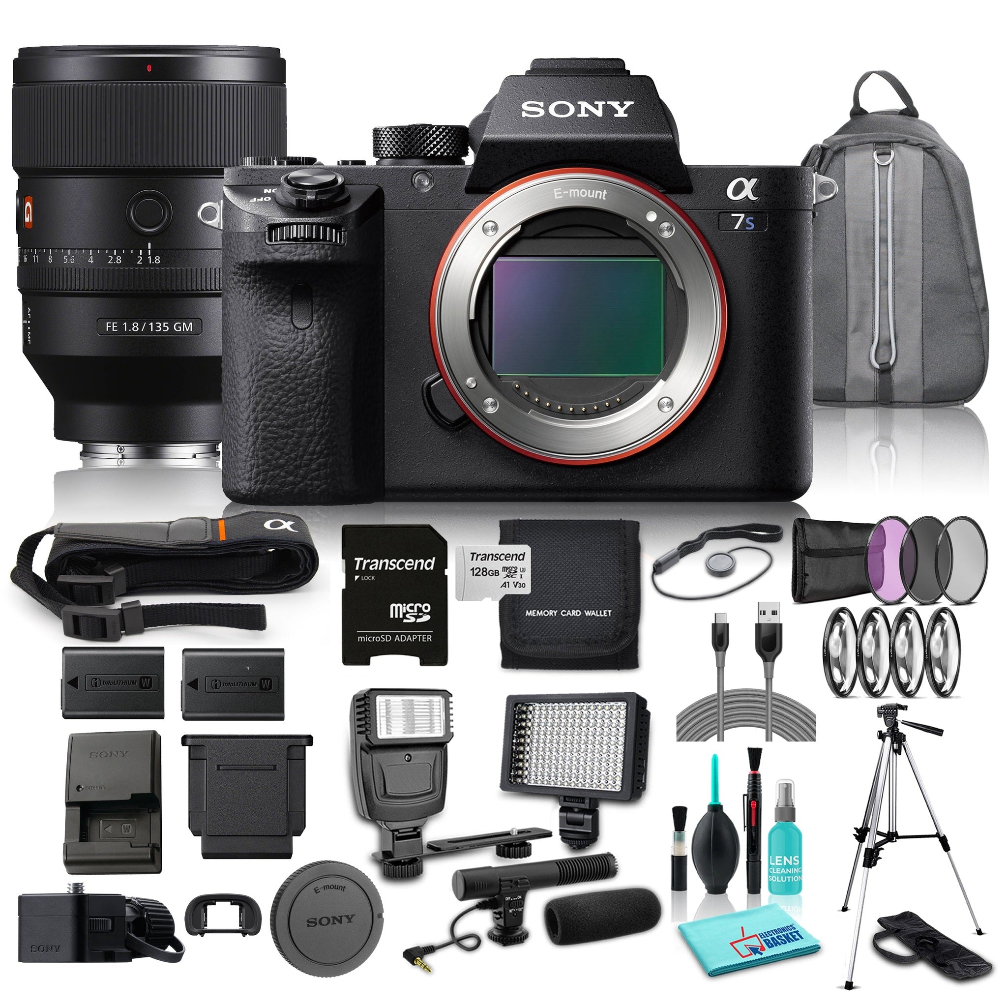 Sony Alpha a7S II 12.2MP Full-Frame Ultra UD 4K 30FPS Mirrorless Digital Camera w/ FE 135mm F/1.8 GM Lens Bundle Canon