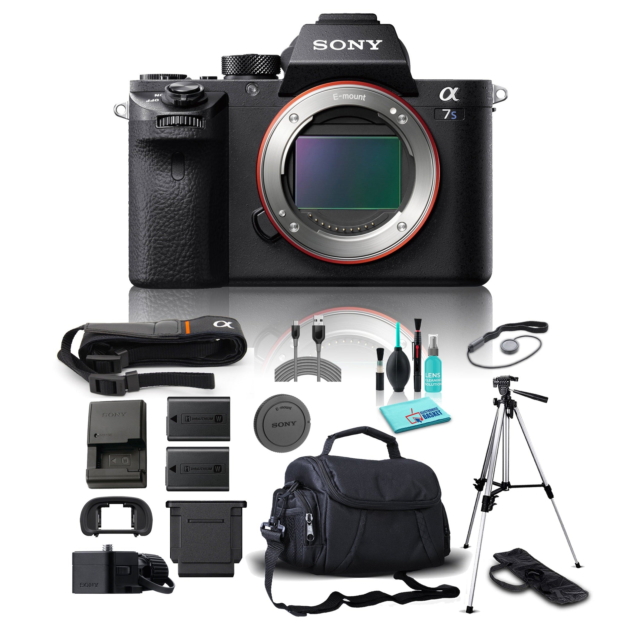 Sony Ultra HD 4K 12MP Full Frame Alpha a7S II Mirrorless Digital Camera and 5 Piece Accessories Bundle Lens Not Included 5 Canon