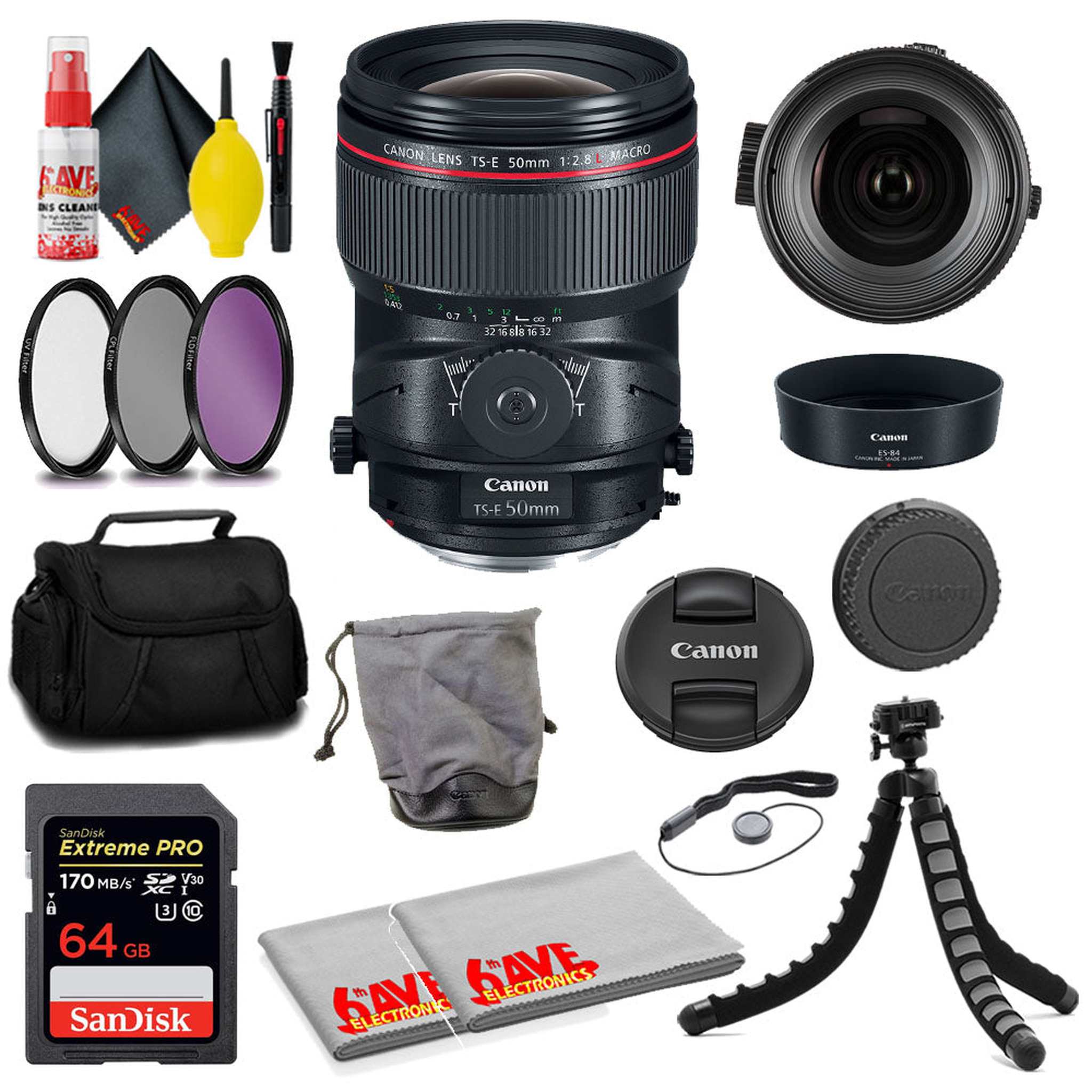 Canon TS-E 50mm f/2.8L Macro Tilt-Shift Lens + SanDisk 64GB Card + MORE Canon