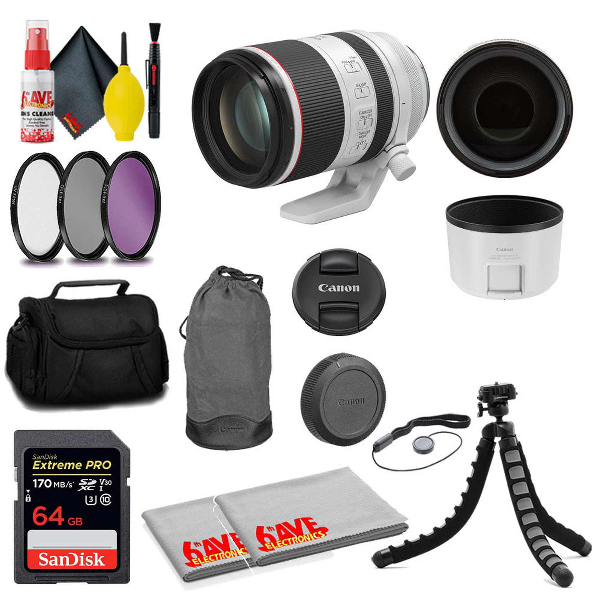 Canon RF 70-200mm f/2.8L IS USM Lens + SanDisk 64GB Card + MORE Canon