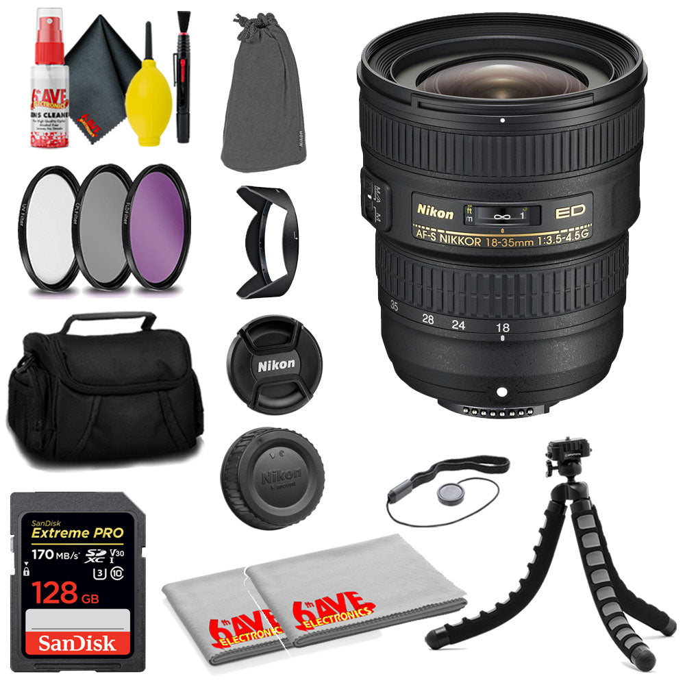 Nikon AF-S NIKKOR 18-35mm f/3.5-4.5G ED Lens Intl Model + MORE Nikon