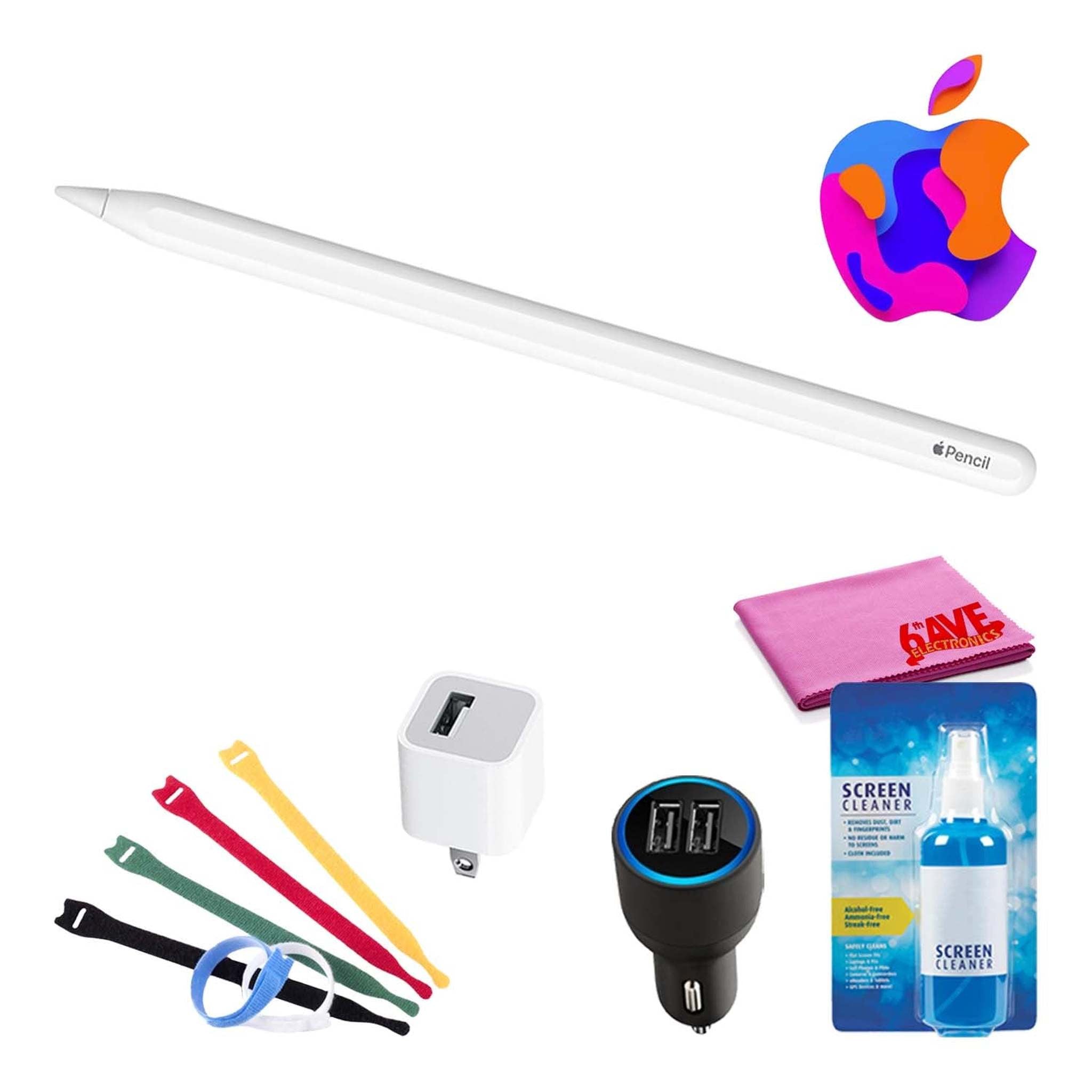 Apple Pencil (2nd Gen) Bundle with Velcro Cable Ties + Screen Cleaning Kit