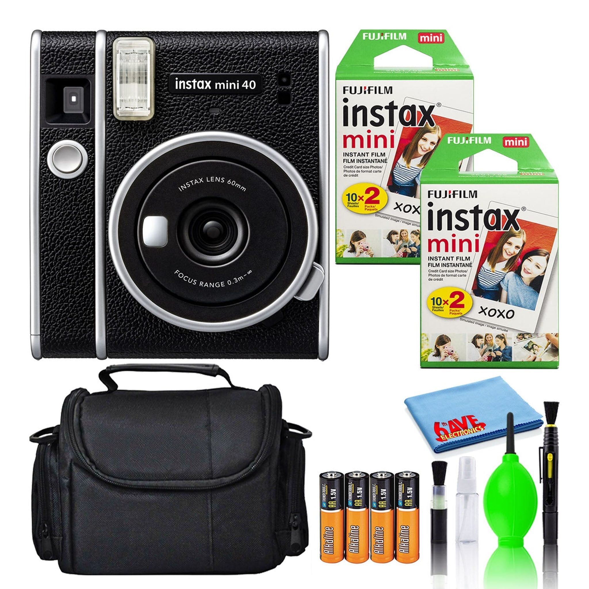 Fujifilm Instax Mini 40 Instant Film Camera with 40-Films + Bag + 4-Batteries Fujifilm