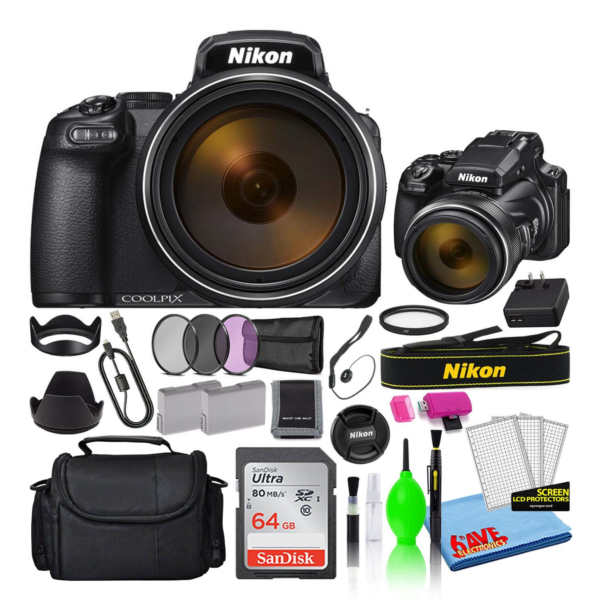 Nikon COOLPIX P1000 125x Zoom Digital Camera 26522 + 64GB SD Card + Bag Intl Nikon