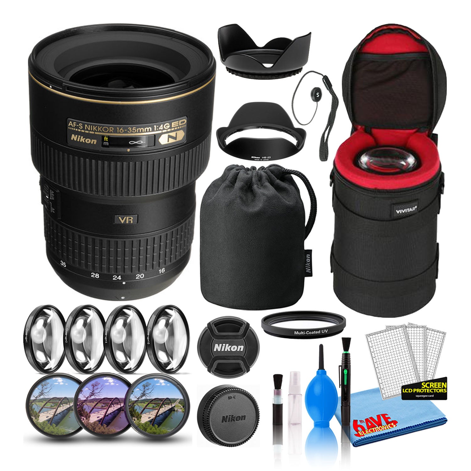 Nikon AF-S 16-35mm f/4G ED VR Zoom Lens 2182 Intl Model Bundle Nikon