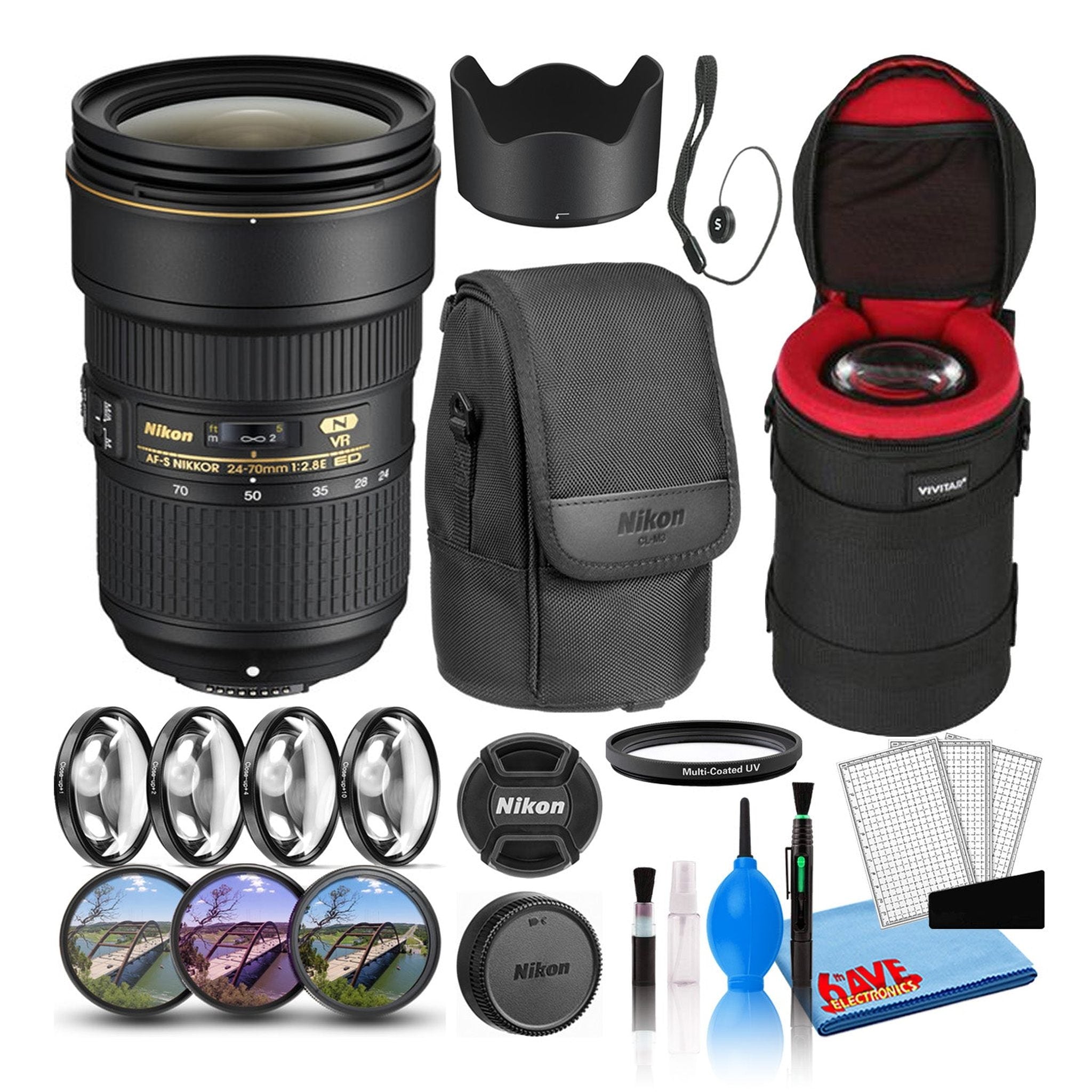 Nikon AF-S 24-70mm f/2.8E ED VR Zoom Lens 20052 Intl Model Bundle Nikon