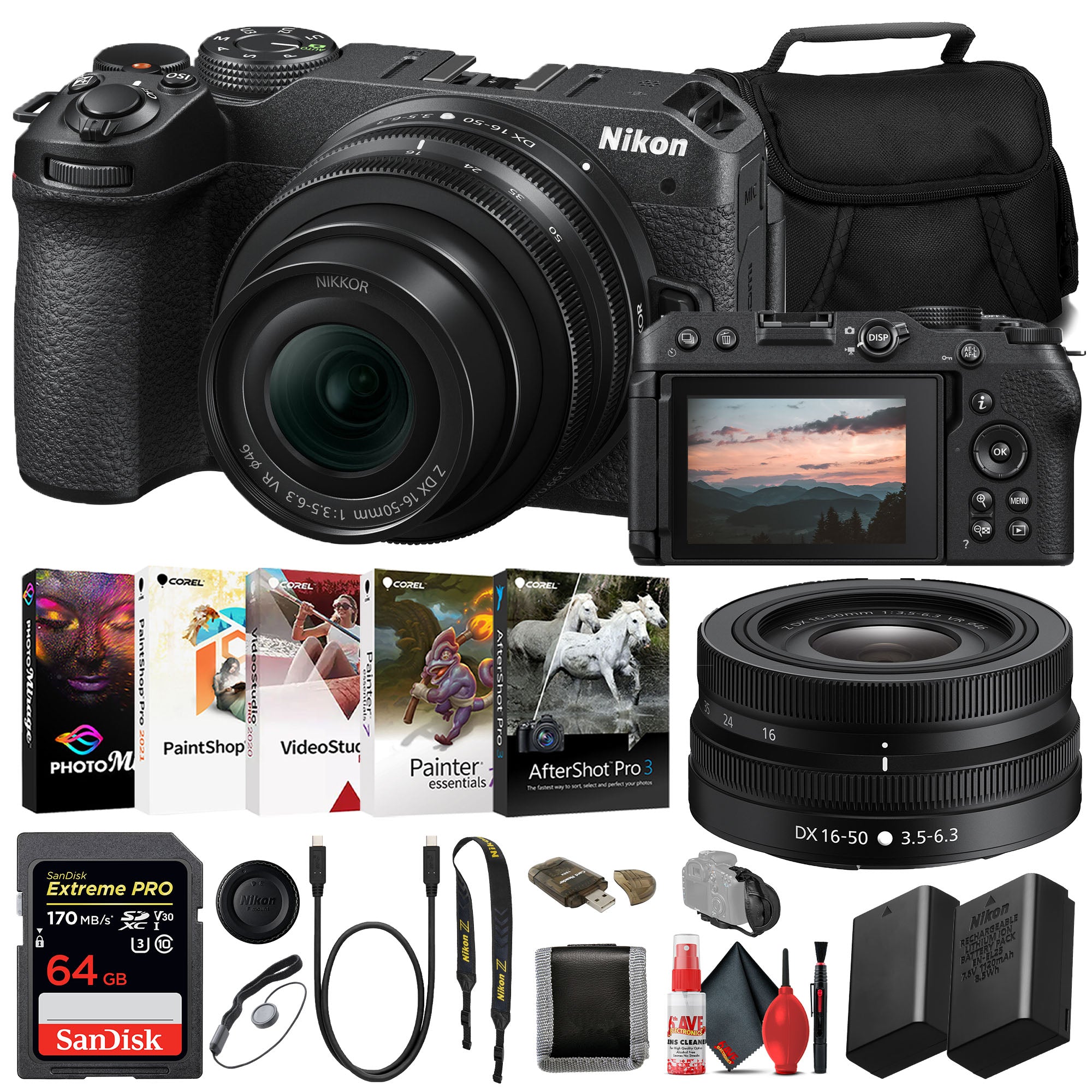 Nikon Z30 Mirrorless Digital Camera with 16-50mm Lens 1749, INTL Deluxe Bundle Nikon