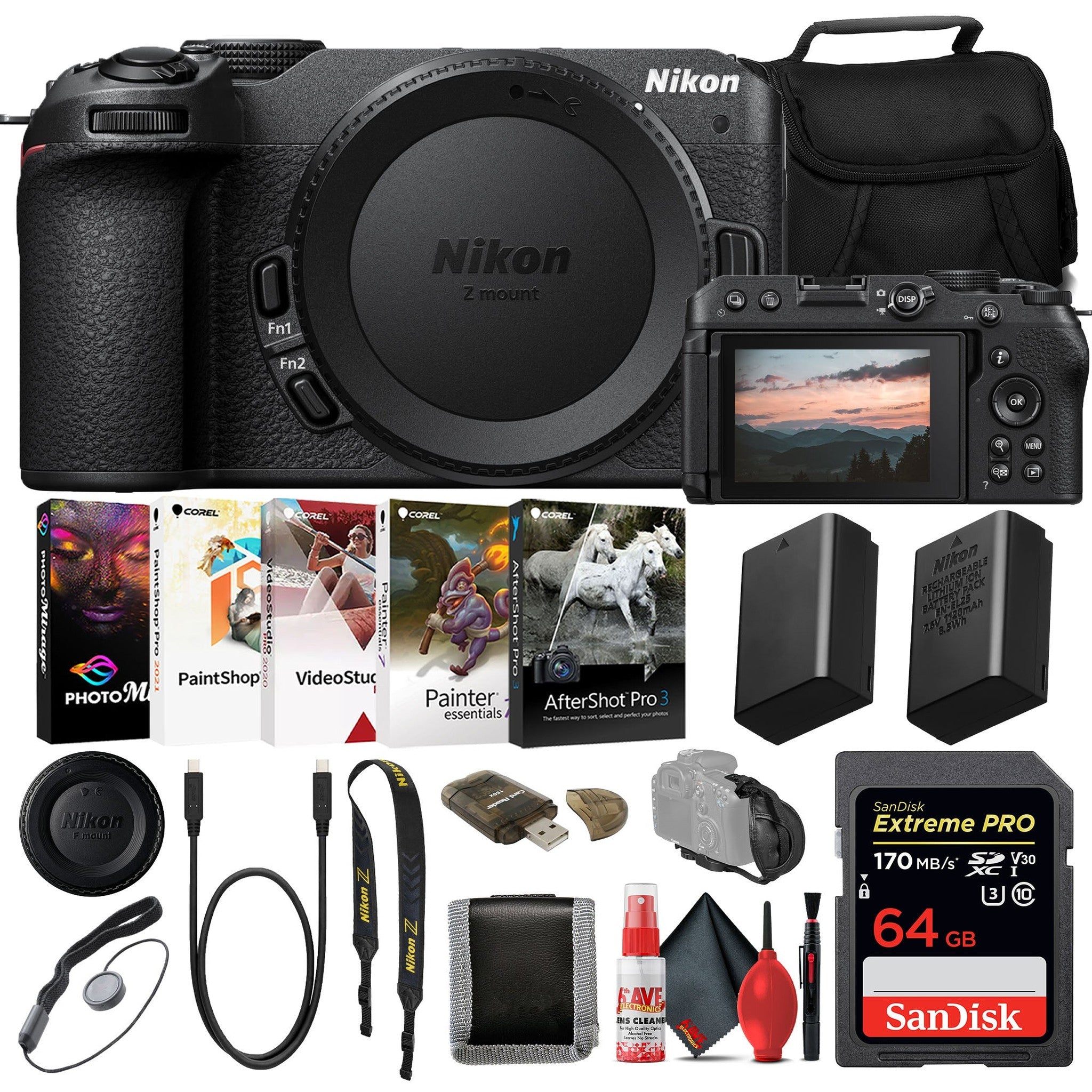 Nikon Z30 Mirrorless Digital Camera Body Only 1737, INTL Deluxe Bundle Nikon