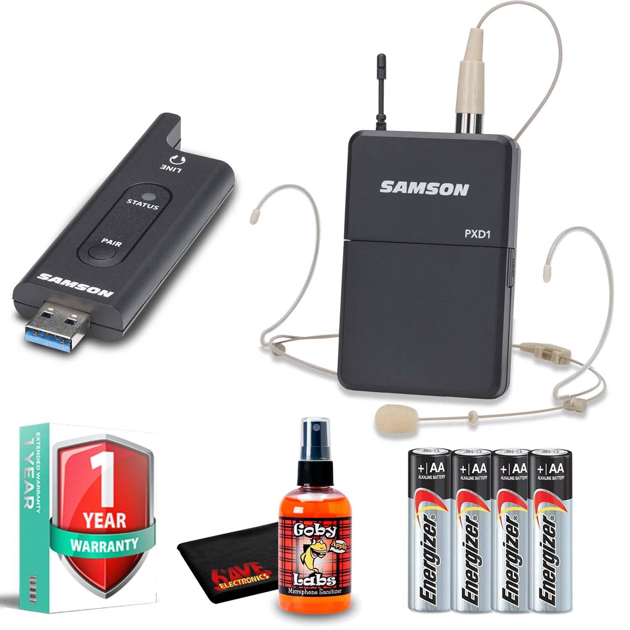 Samson XPD2 Headset USB Digital Wireless System with 6Ave Mic Cleaning Kit Bundle Samson