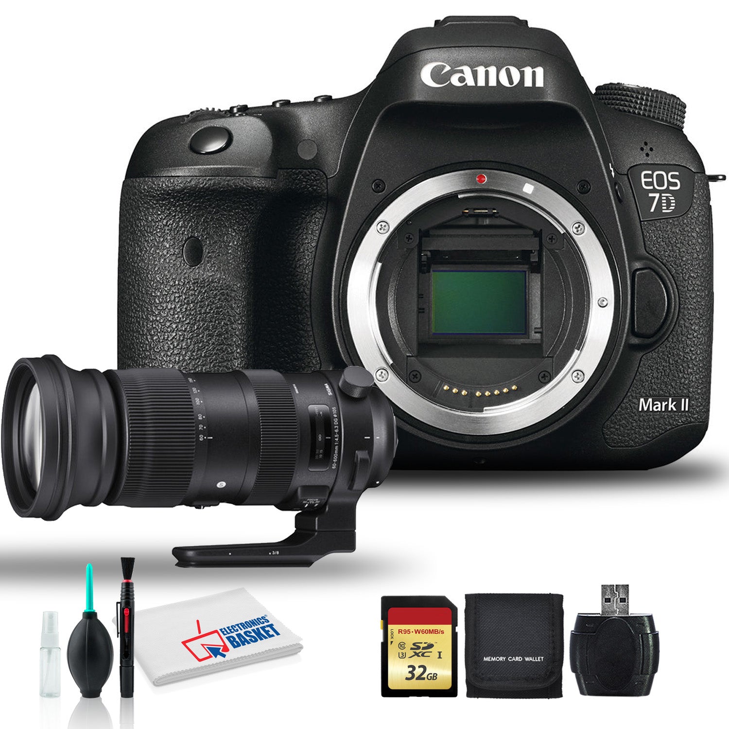 Canon EOS 7D Mark II DSLR Camera with Sigma 60-600mm f/4.5-6.3 DG OS HSM Sports Lens, and More Intl Model Canon