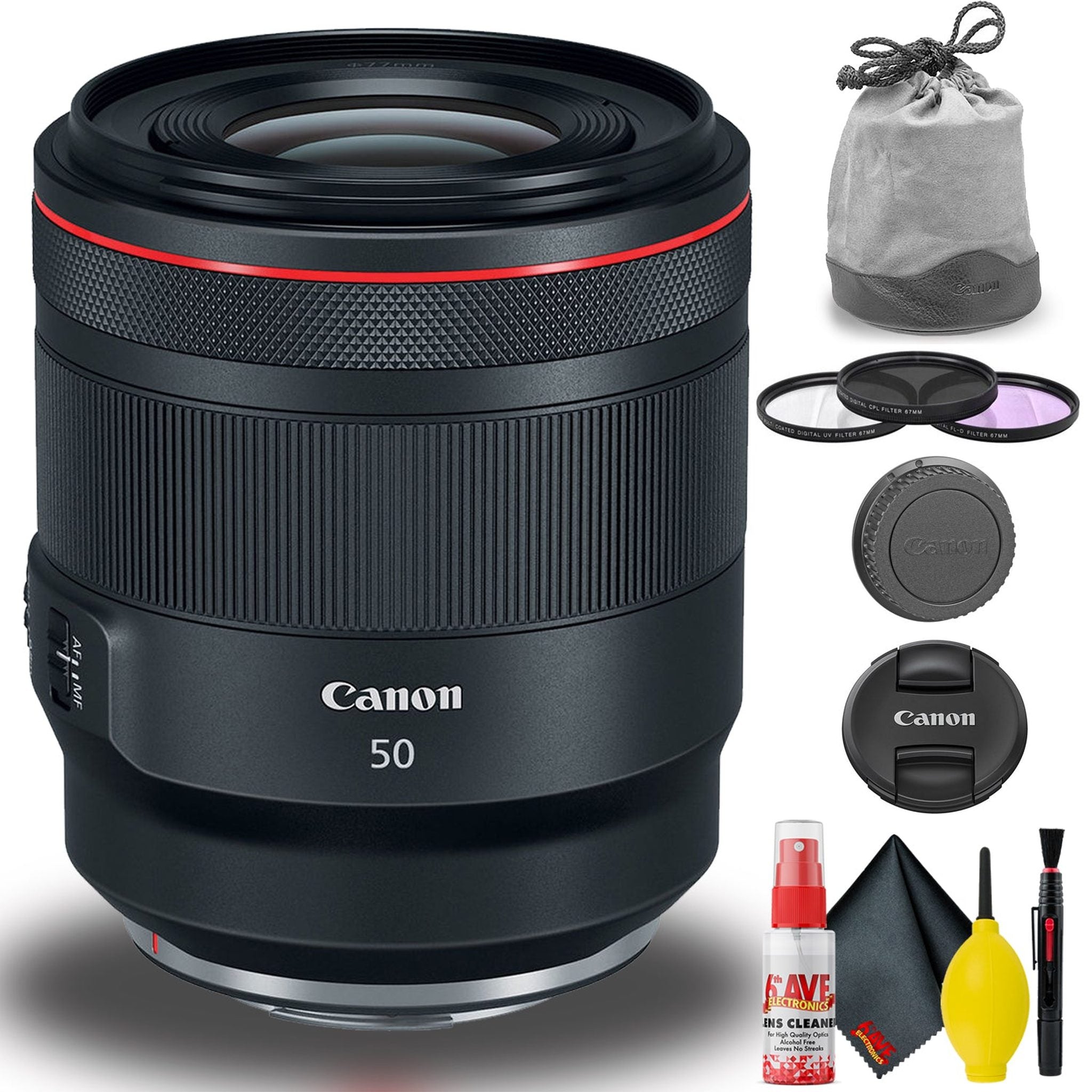 Canon RF 50mm f/1.2L USM Lens Intl Model Bundle with Filters and Cleaning Kit Canon