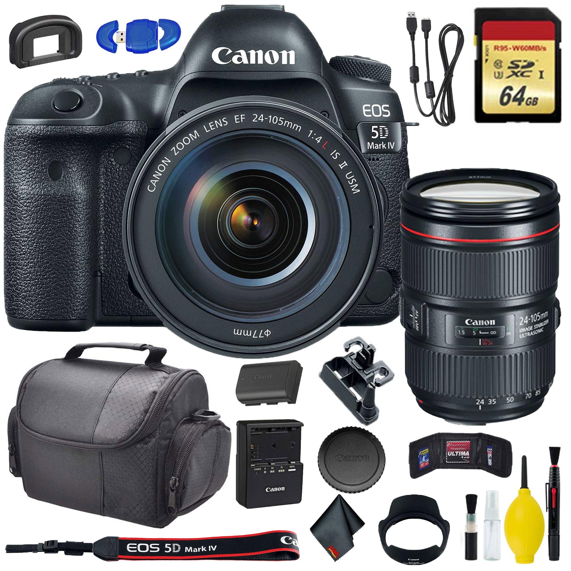 Canon EOS 5D Mark IV DSLR Camera with 24-105mm Lens Intl Model Standard Bundle Canon