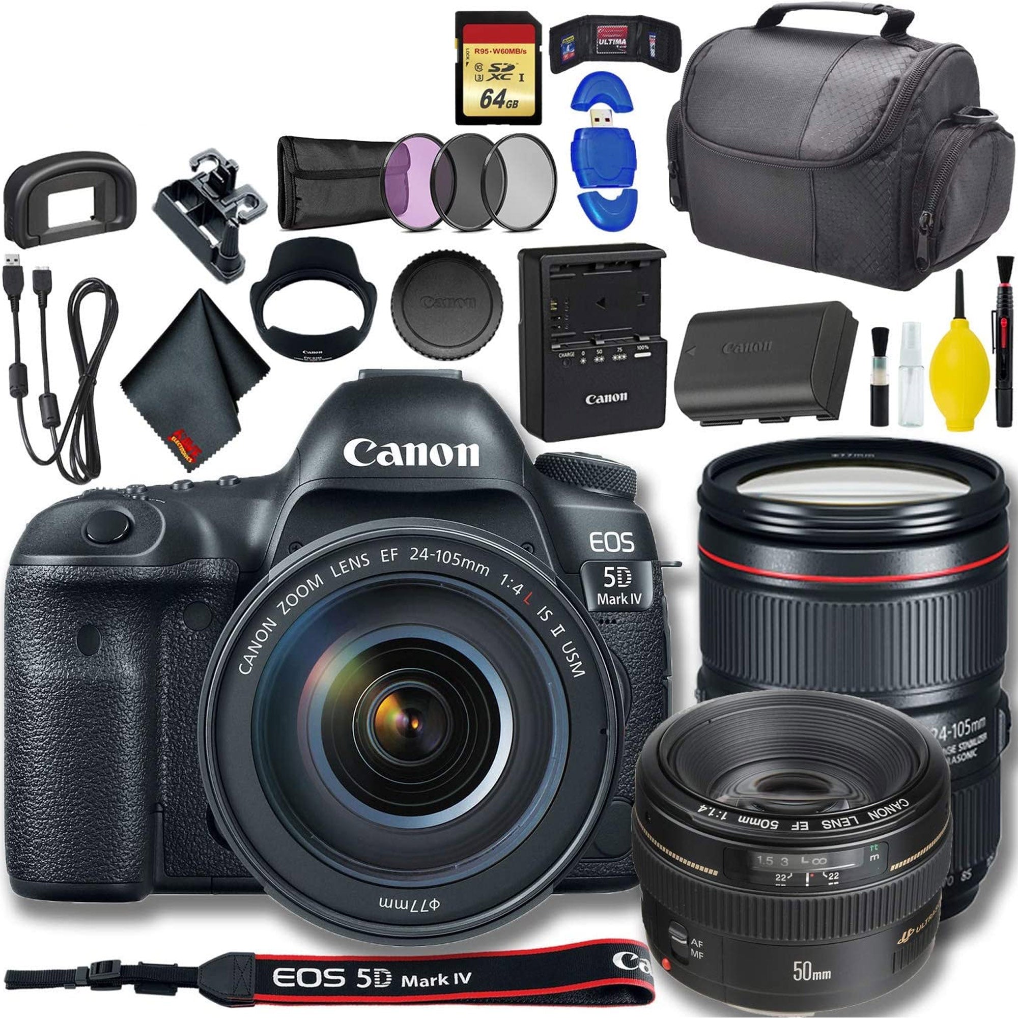 Canon EOS 5D Mark IV DSLR Camera with 24-105mm Lens Intl Model Plus Bundle Canon