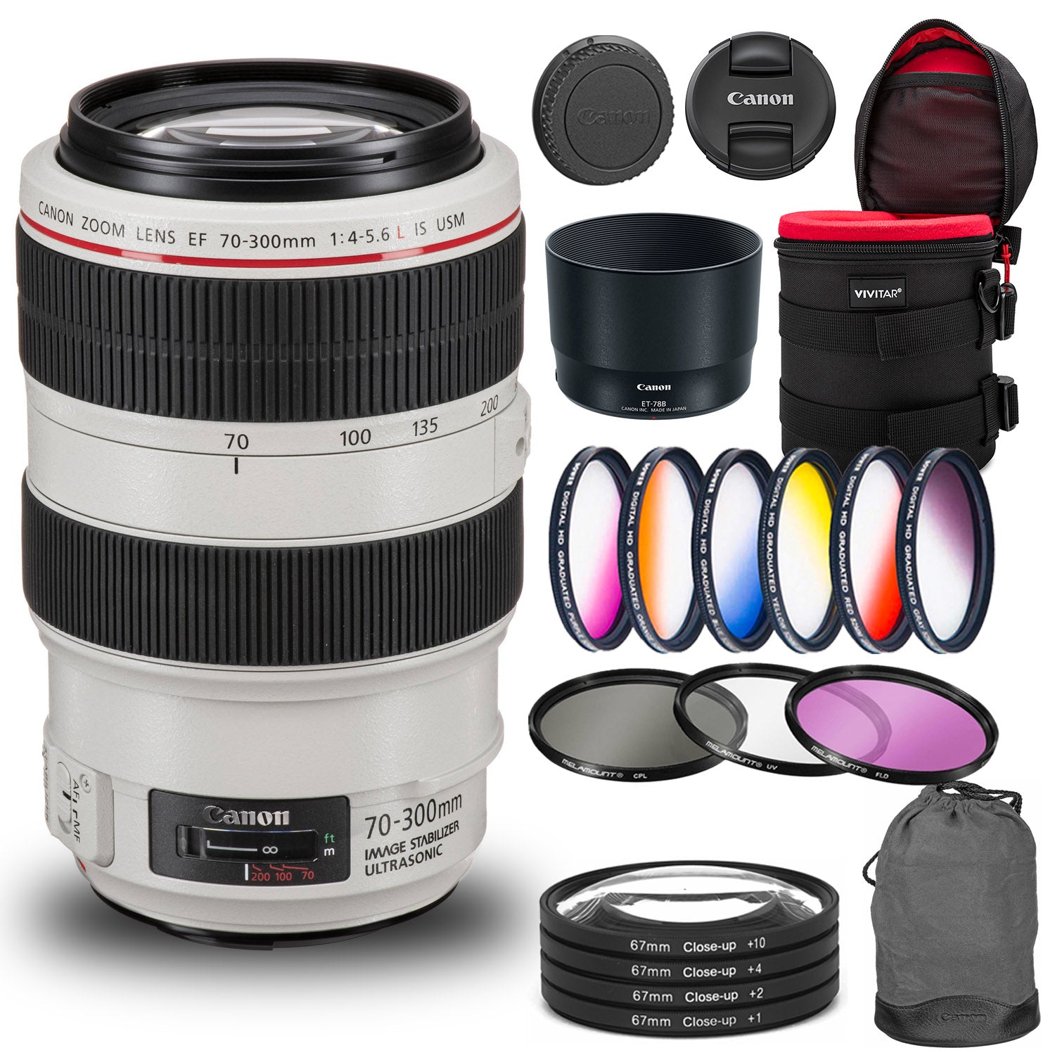 Canon EF 70-300mm f/4.0-5.6 L IS USM Lens - White Canon