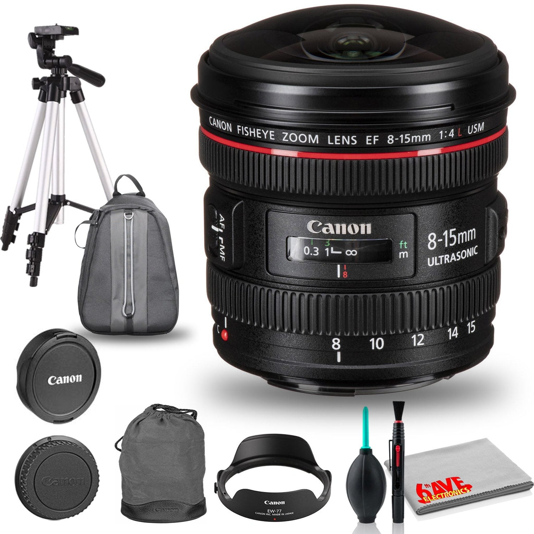 Canon EF 8-15mm f/4L Fisheye USM Ultra-Wide Zoom Lens Bundle Canon