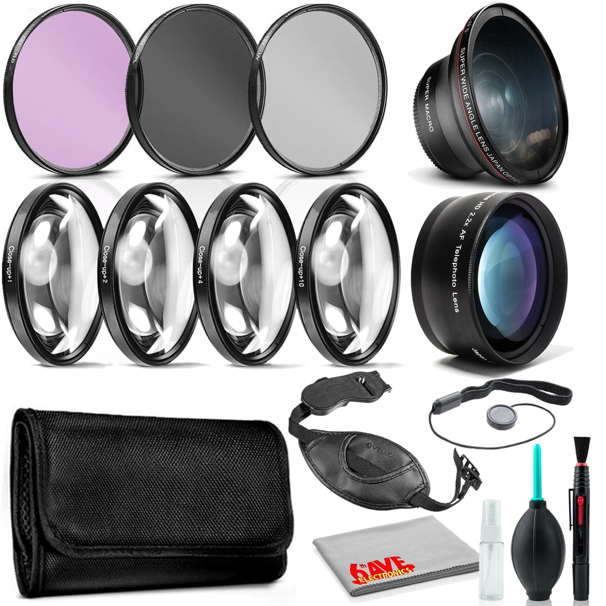 37mm Accessory Bundle with Wide Angle and Telephoto Lens, Hand Strap, and More