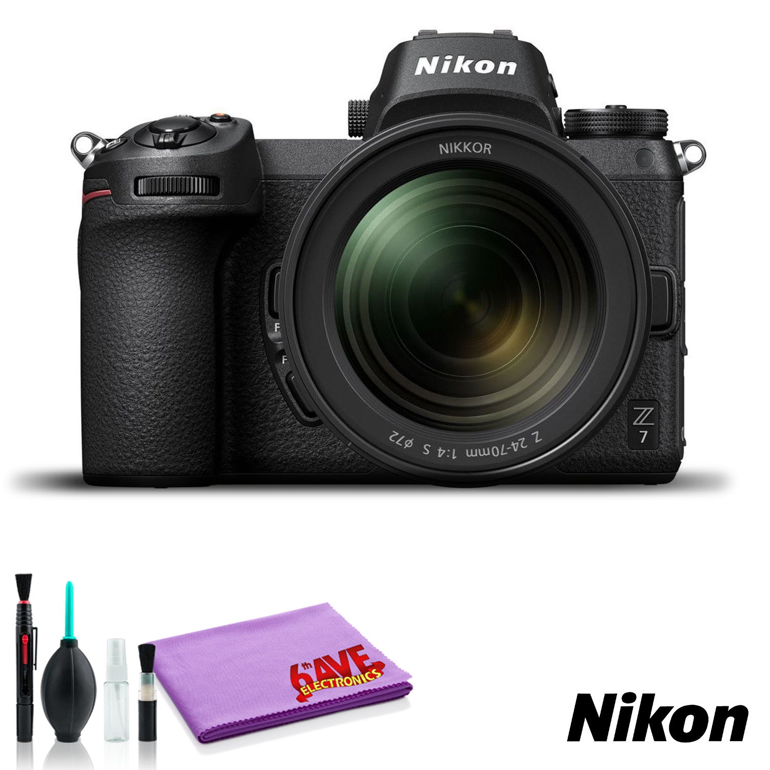 Nikon Z 7 Mirrorless Digital Camera with 24-70mm Lens Intl Model - with Cleaning Kit Nikon