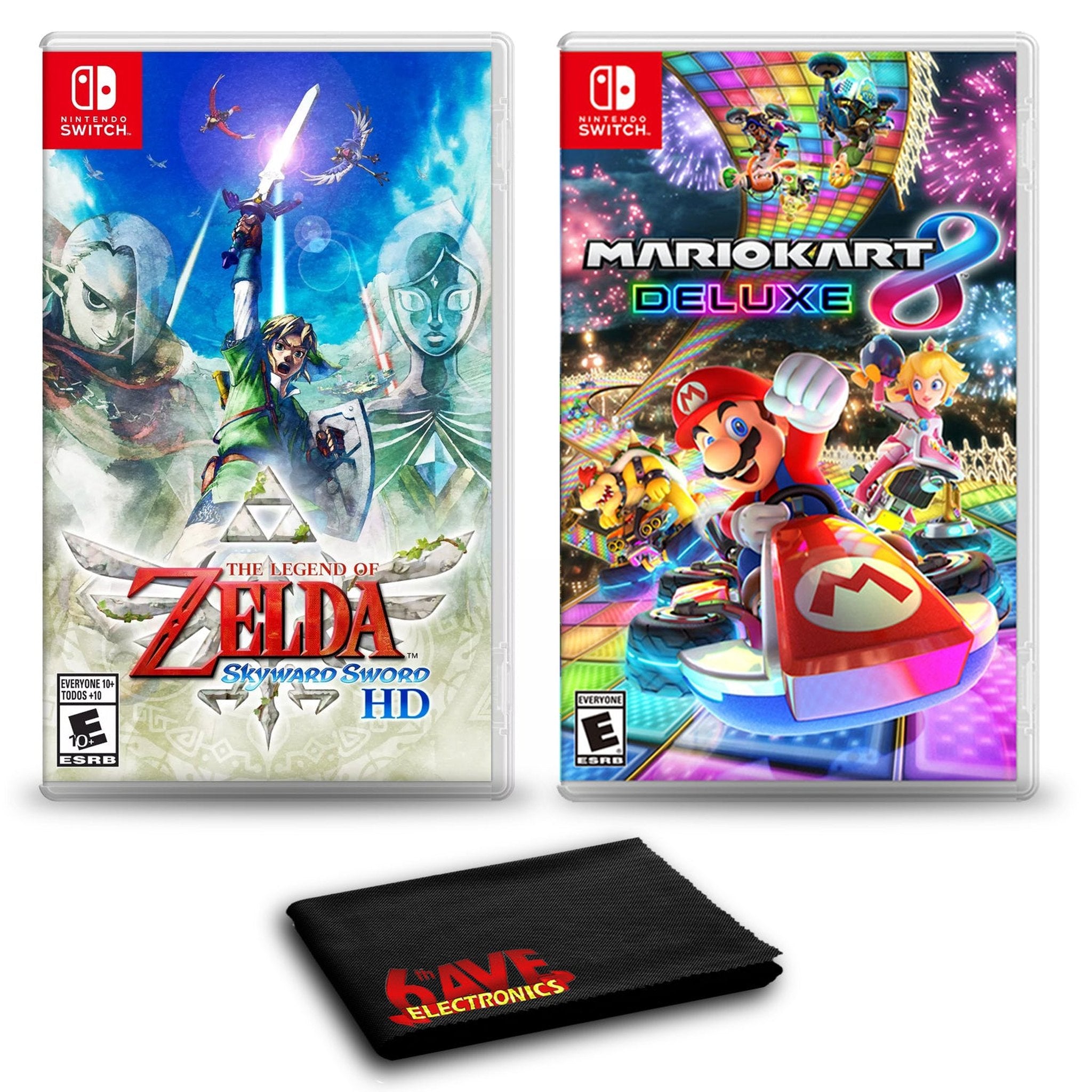 The Legend of Zelda: Skyward Sword HD and Mario Kart 8 Deluxe - Two Game Bundle For Nintendo Switch Nintendo