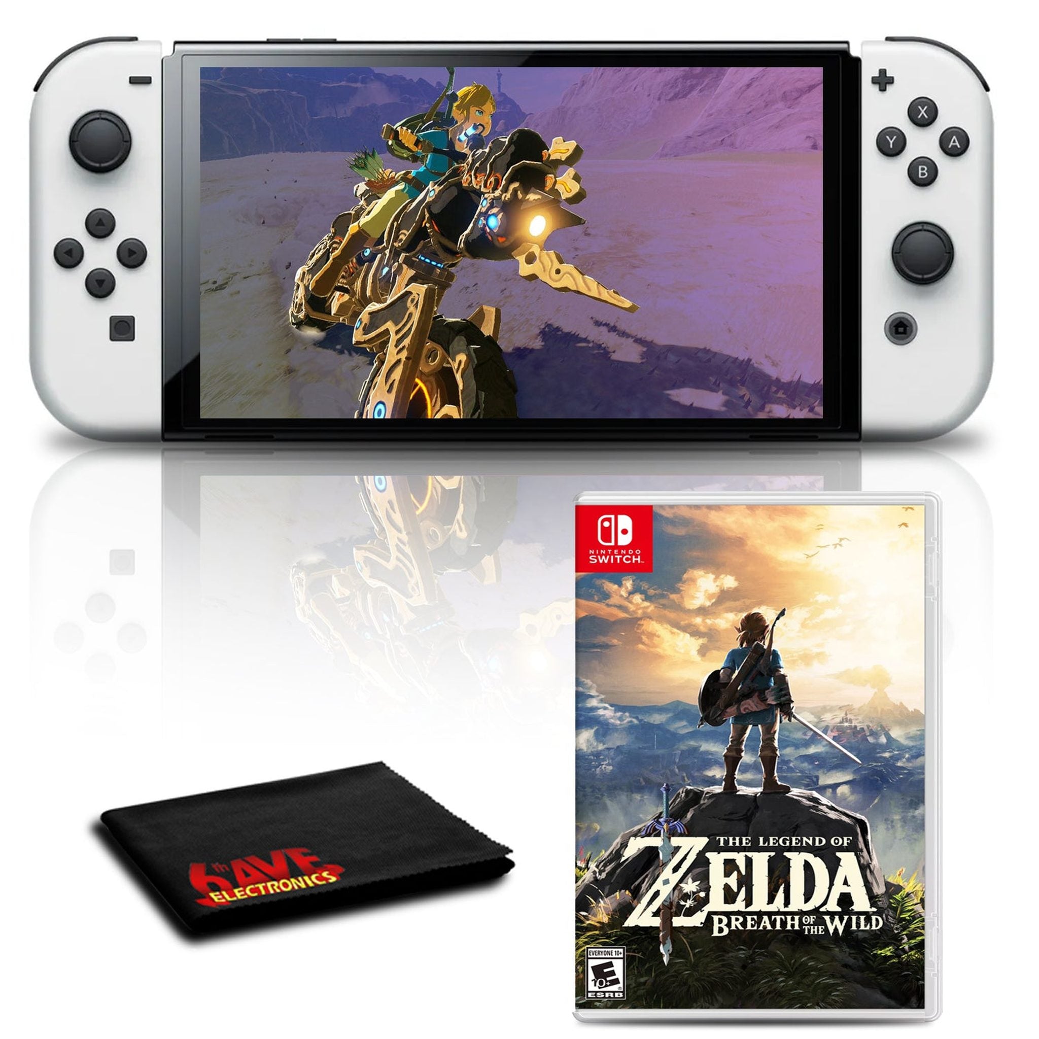 Nintendo Switch OLED White with The Legend of Zelda Breath of the Wild Game Nintendo