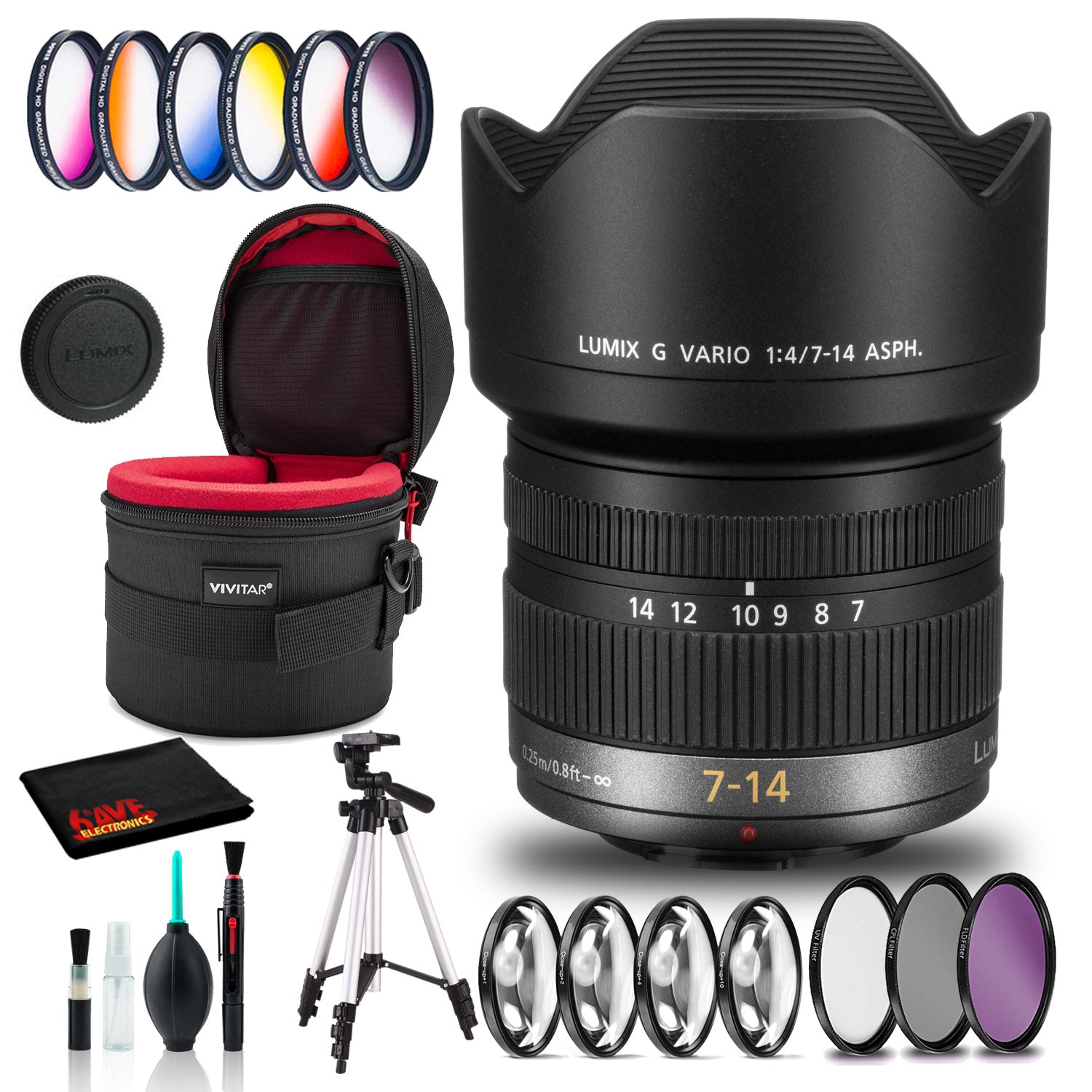 Panasonic Lumix G Vario 7-14mm f/4 ASPH. Lens - Ultimate Bundle Kit Panasonic