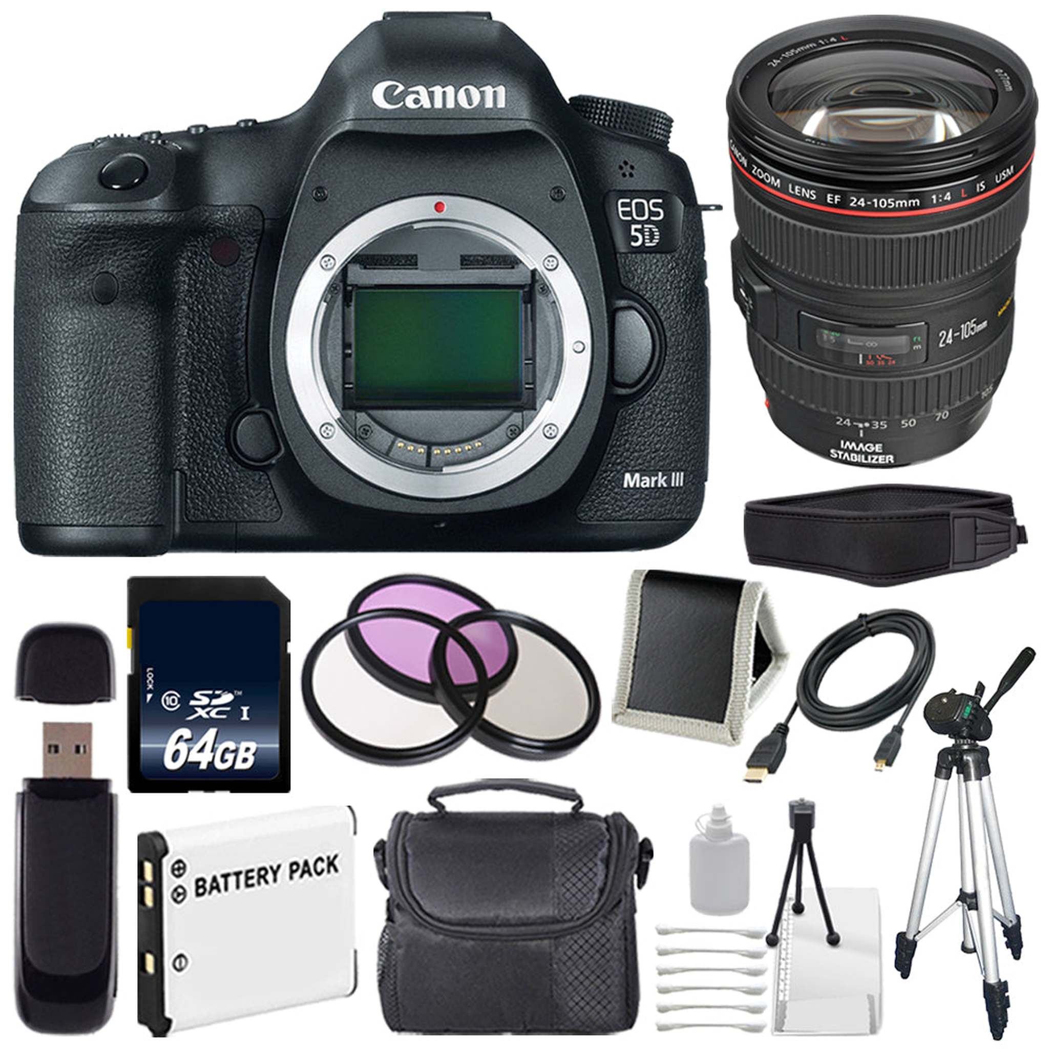 Canon EOD 5D III Digital Camera + 24-105mm Lens Deluxe Kit Canon