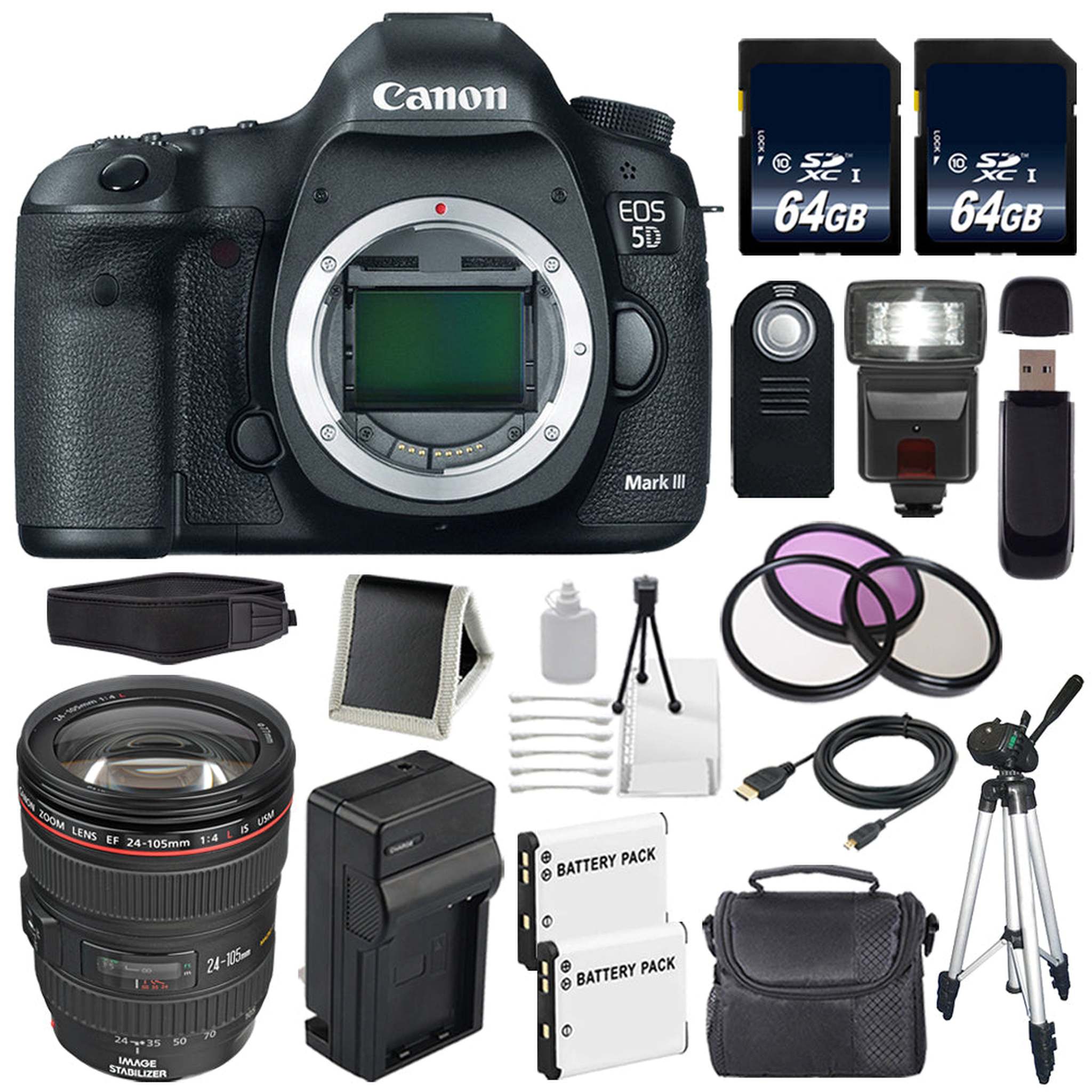 Canon EOD 5D III Digital Camera International Model + 64GB SDXC Class 10 Card Bundle Canon