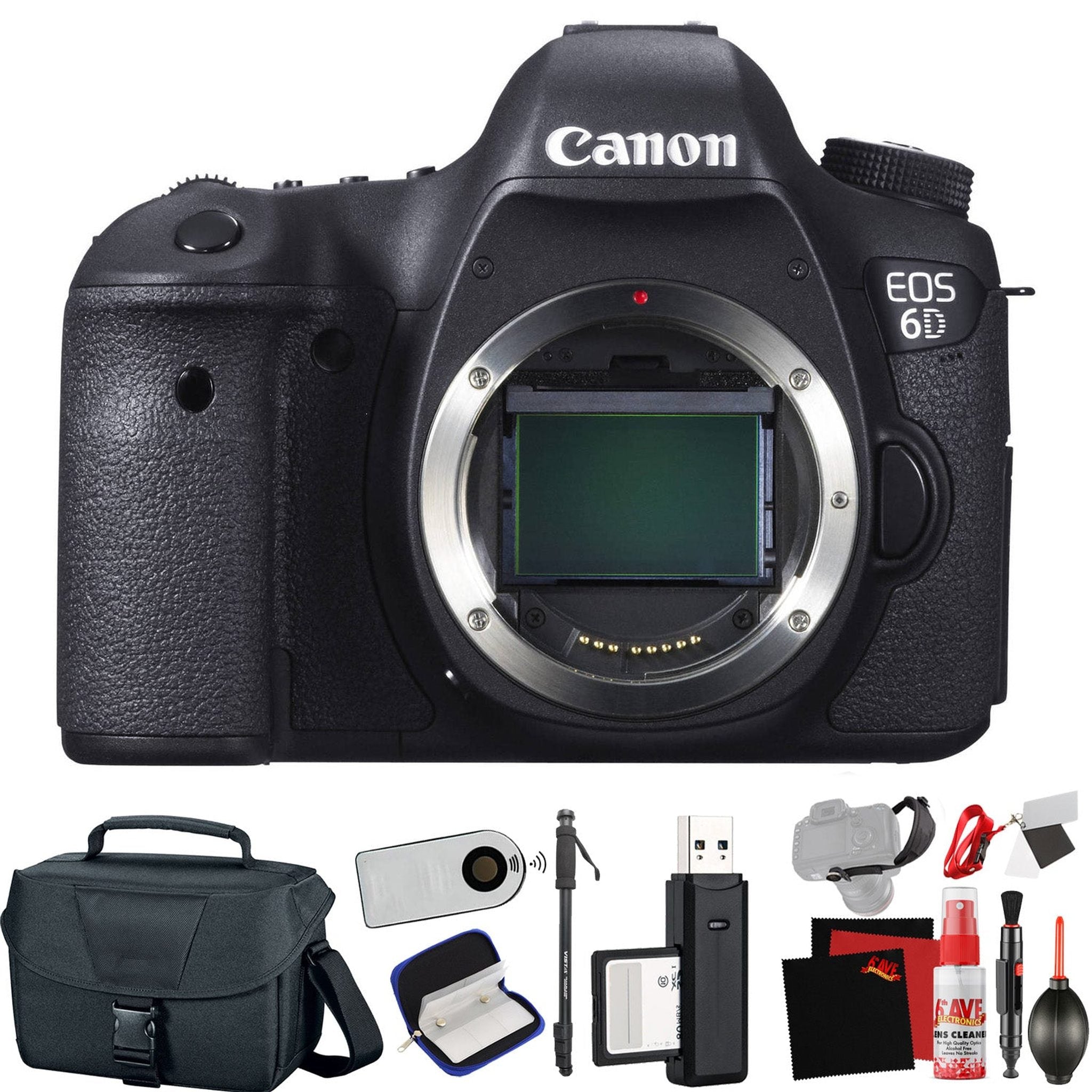 Canon EOS 6D DSLR Camera Body Only - Open Box International Model with Extra Accessory Bundle Canon