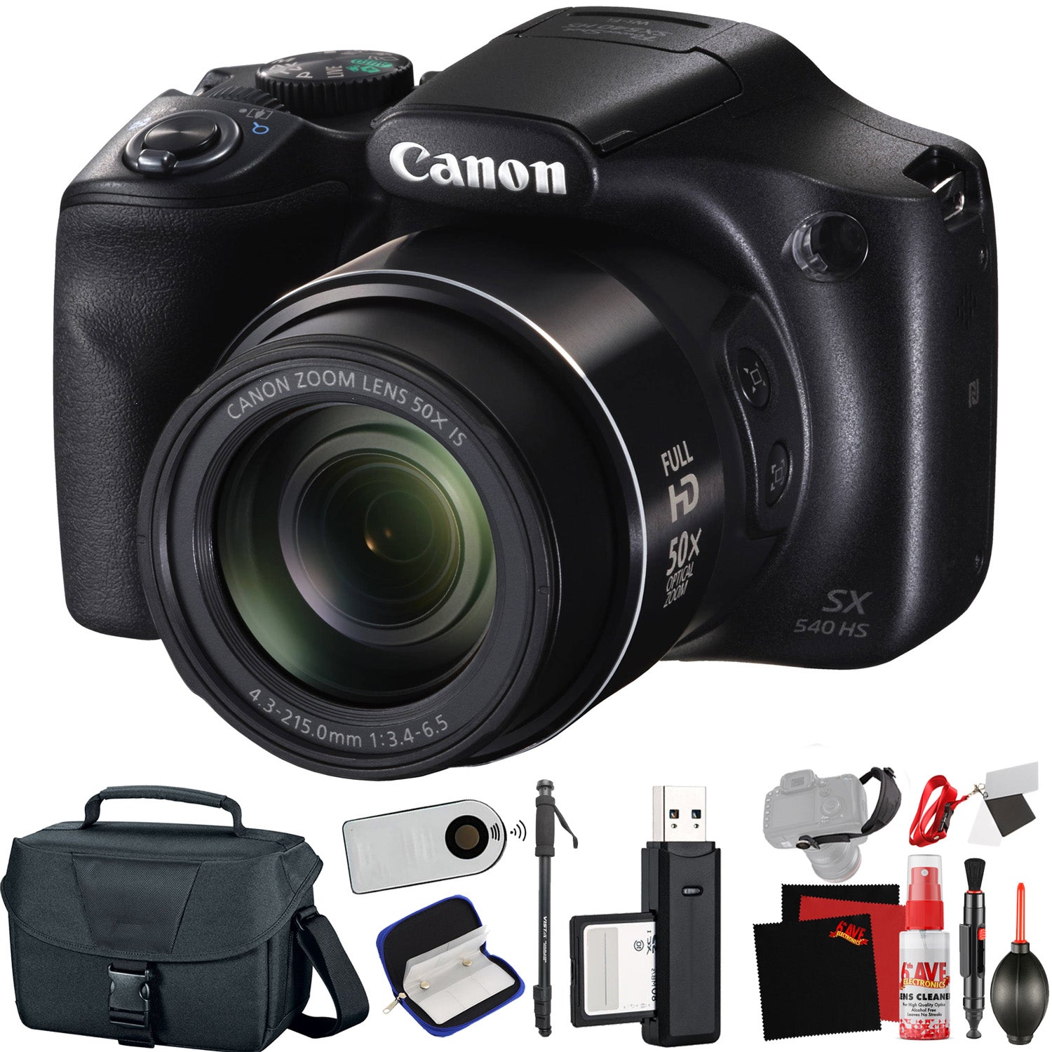 Canon PowerShot SX540 HS Digital Camera International Model with Extra Accessory Bundle Canon