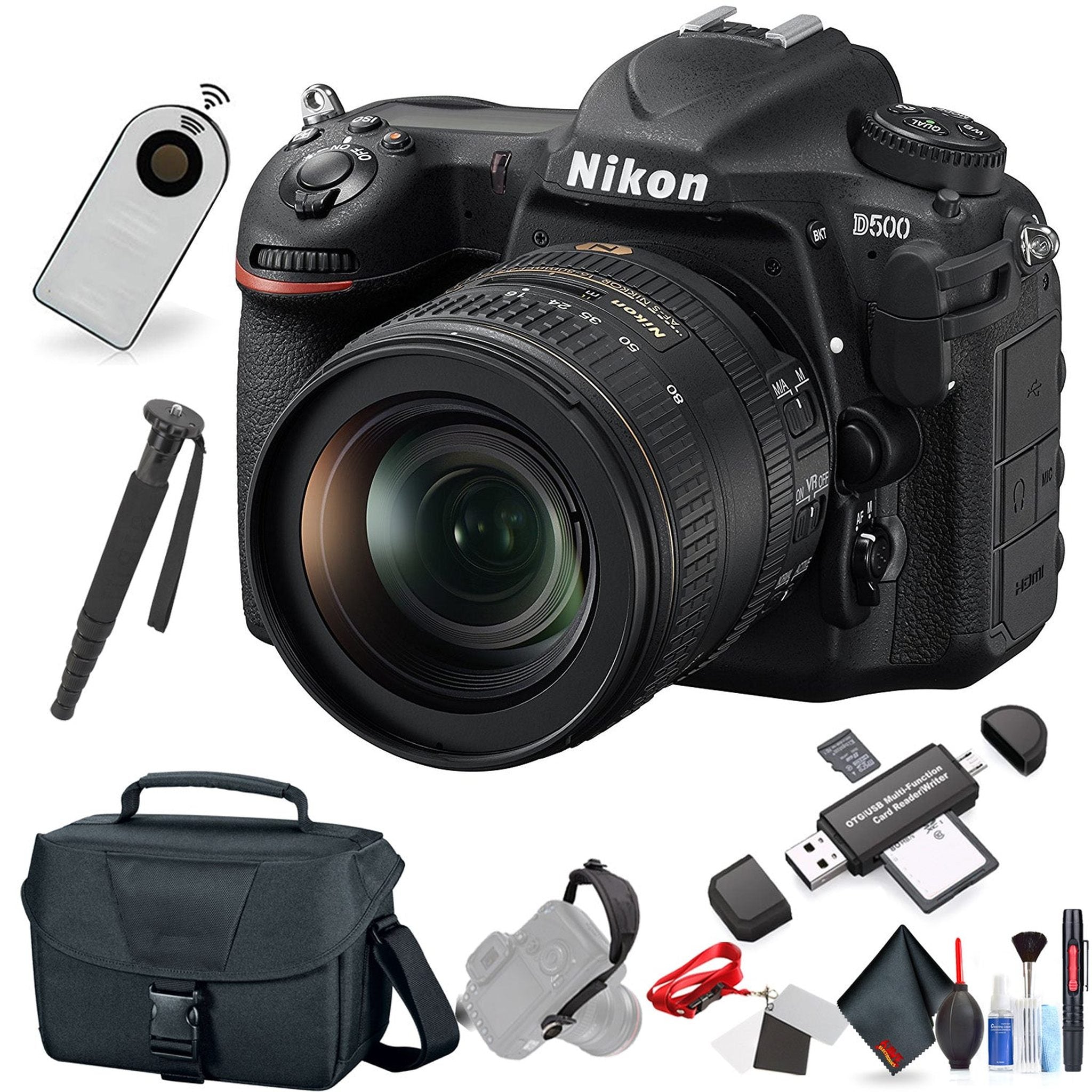 Nikon D500 DSLR Camera with 16-80mm Lens International Model with Extra Accessory Bundle Nikon