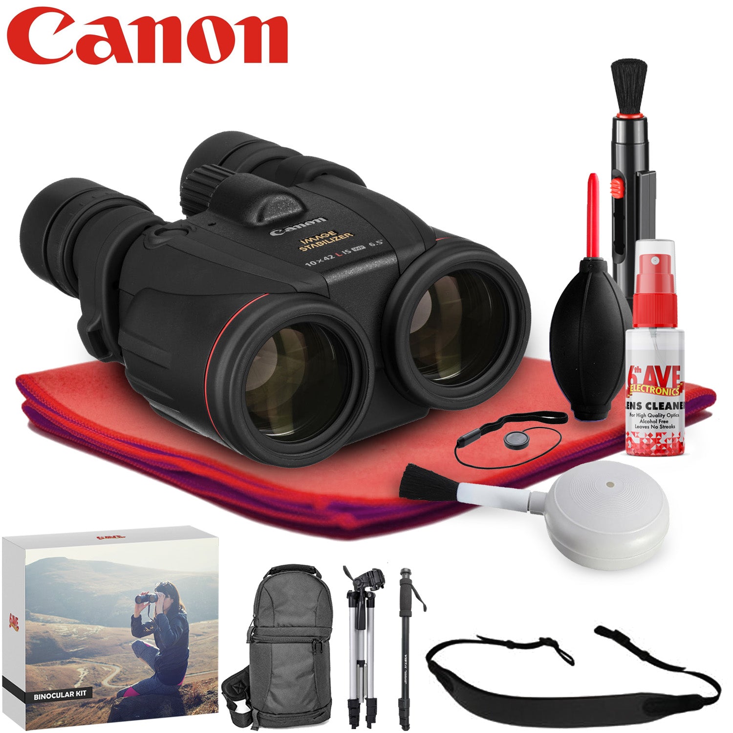 Canon 10x42 L IS WP Image Stabilized Binocular - Exclusive Outdoors Binoculars Kit Canon