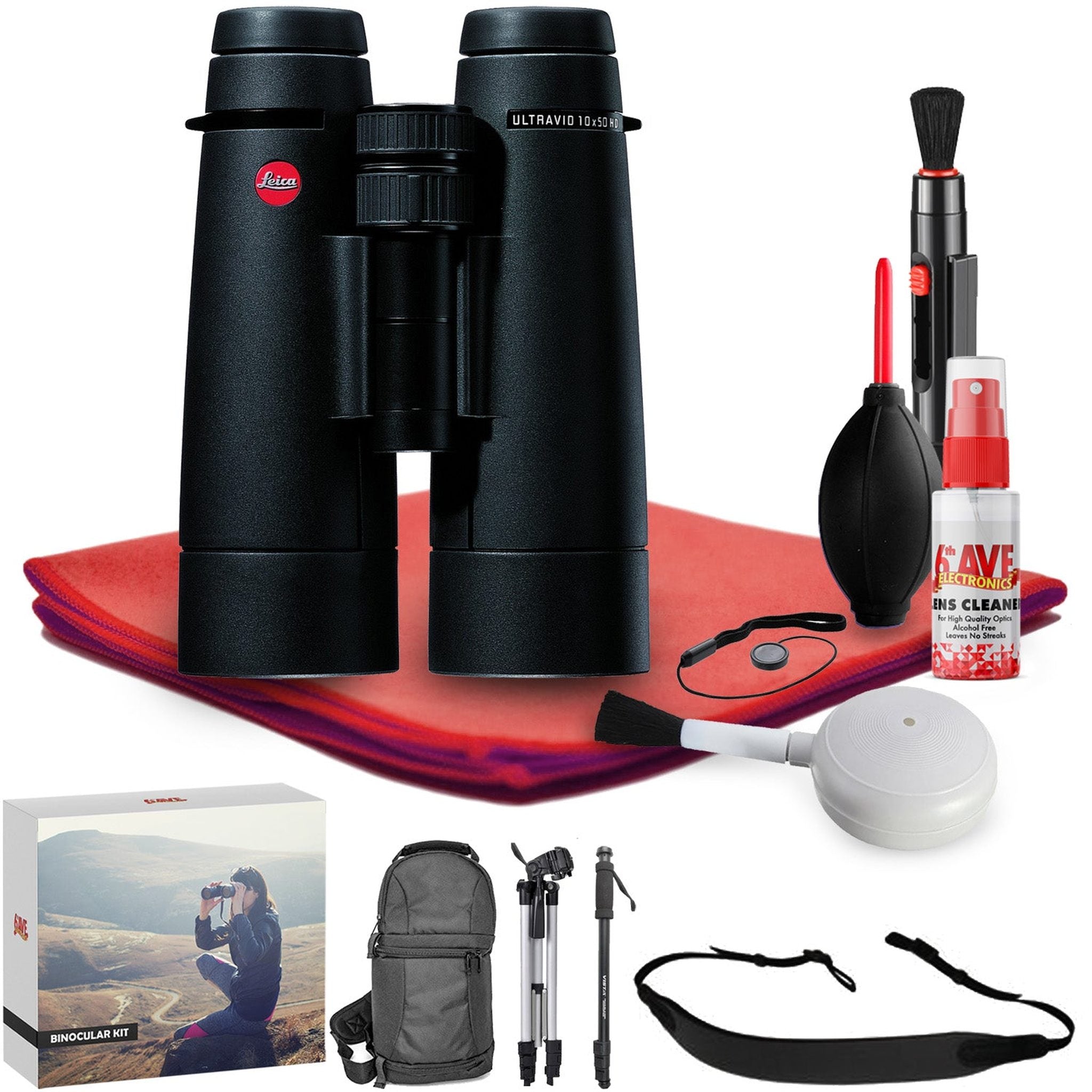 Leica 10x50 Ultravid HD-Plus Binocular - Exclusive Outdoors Binoculars Bundle Leica