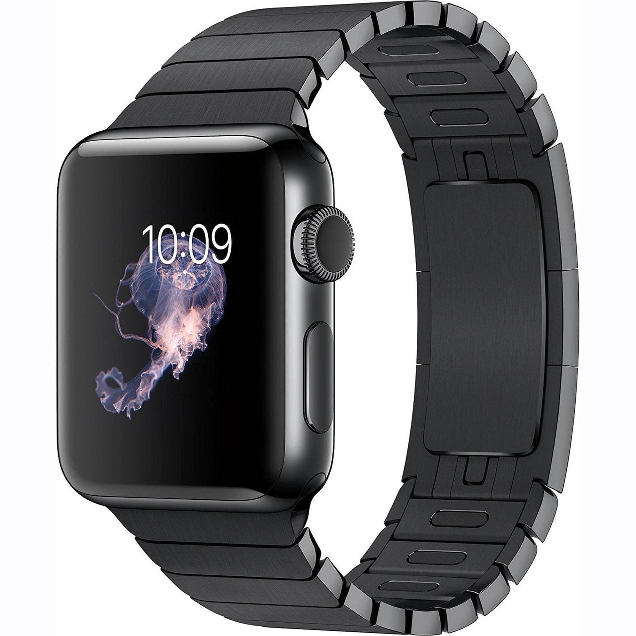 Apple Watch Series 2 38mm Smartwatch (Space Black Stainless Steel Case & Link Band) + WATCH BAND ROSE GOLD MESH 38mm Bundle