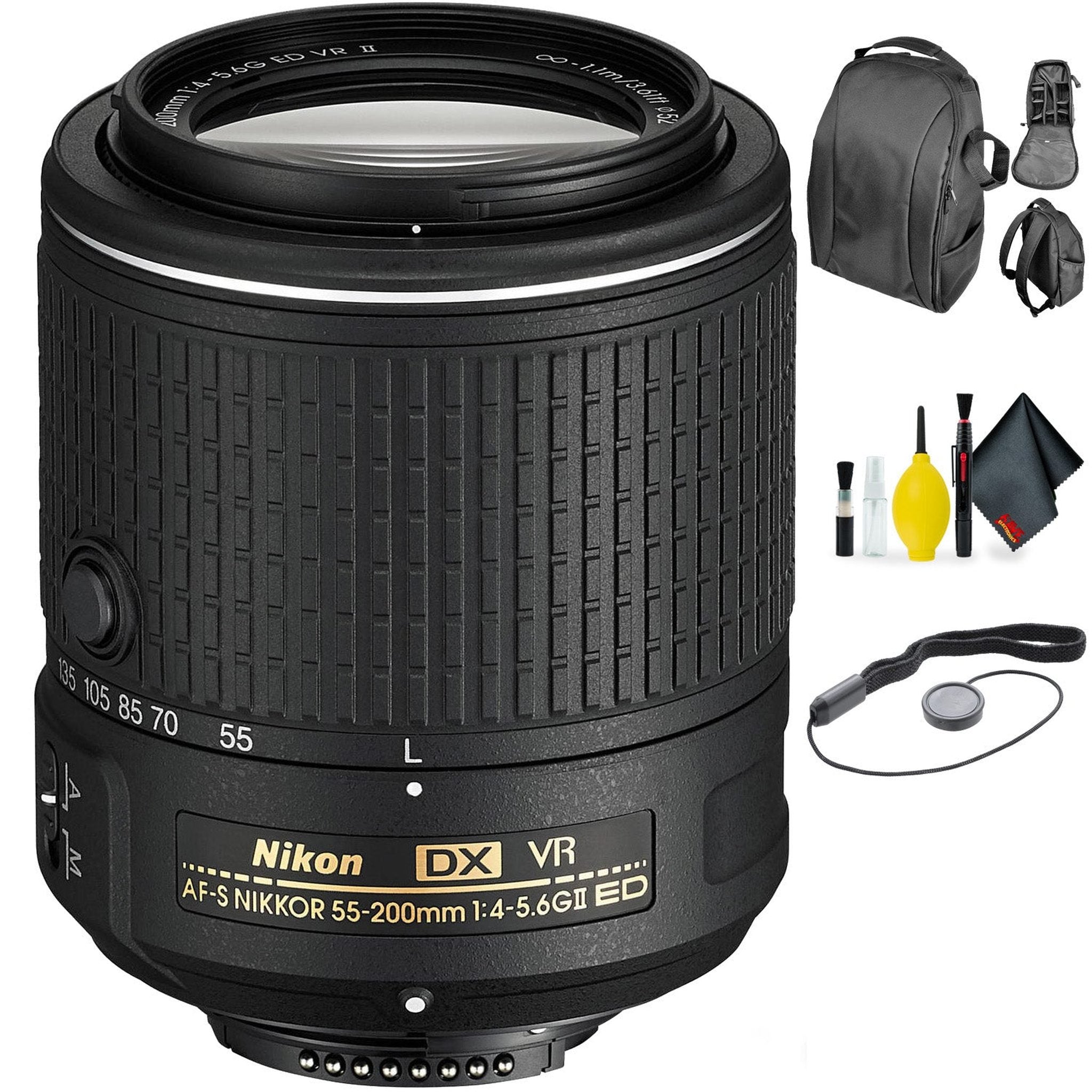 Nikon AF-S DX 55-200mm f/4.0-5.6G ED VR II Lens + Deluxe Lens Cleaning Kit Bundle Nikon