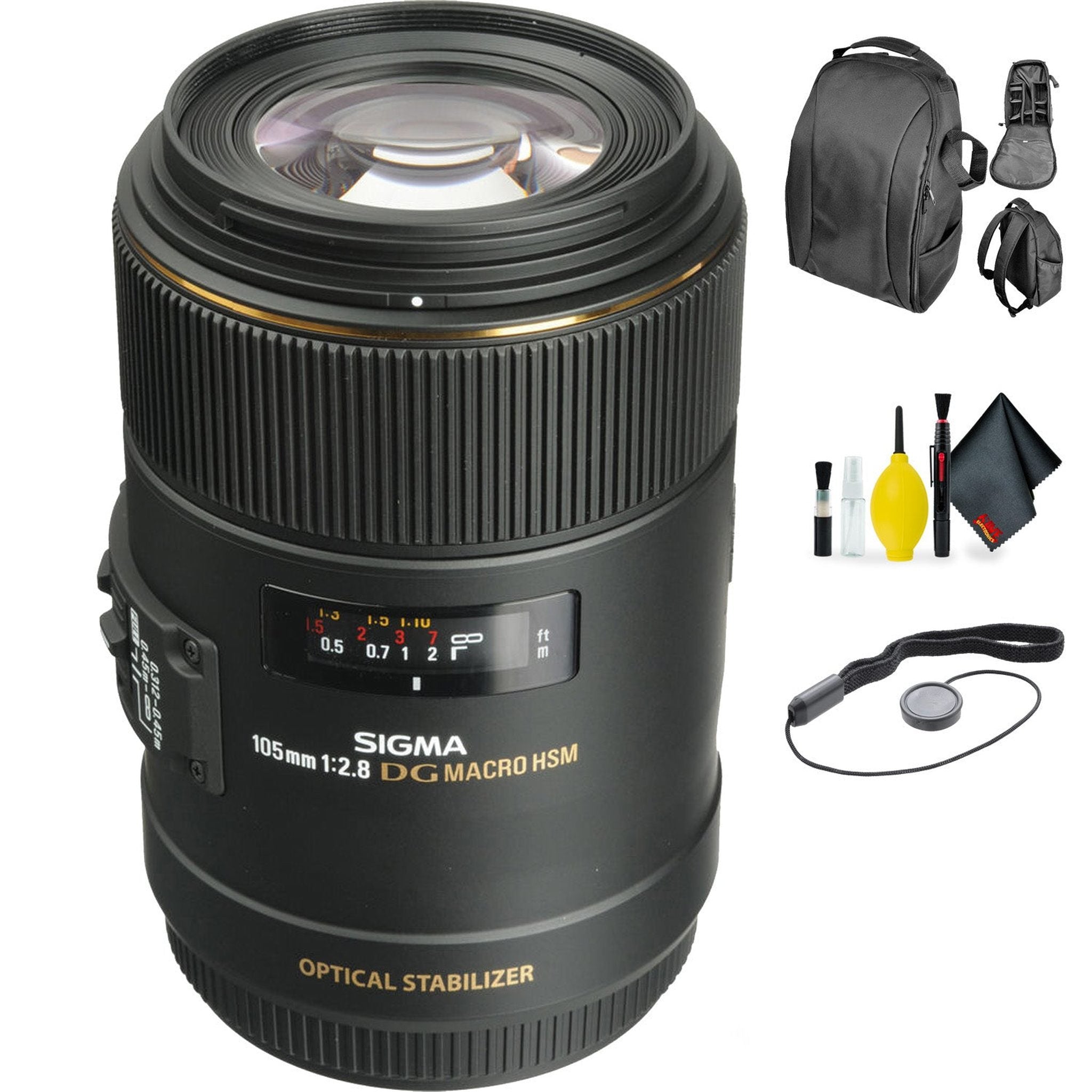 Sigma 105mm f/2.8 EX DG OS HSM Macro Lens for Canon EOS Cameras + Deluxe Lens Cleaning Kit Sigma