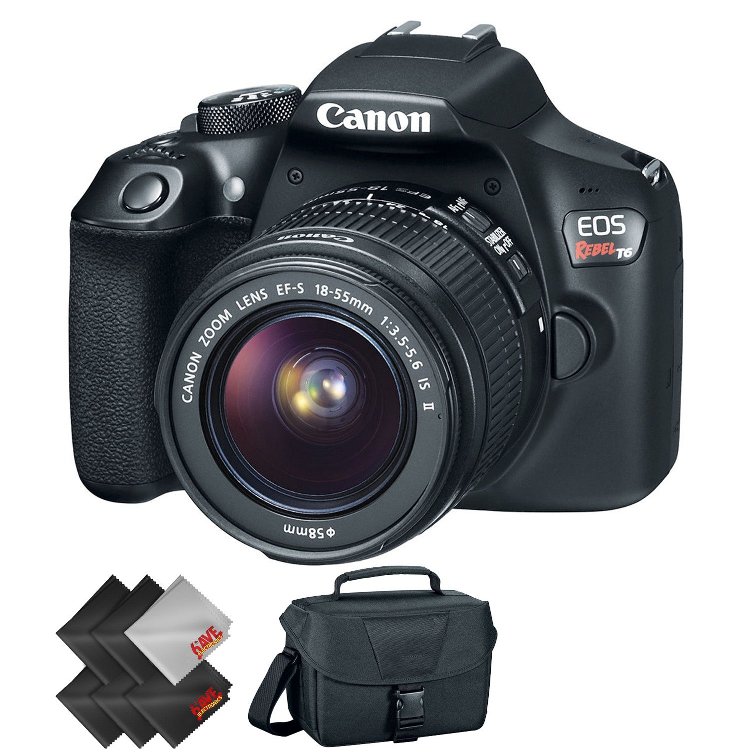 Canon EOS Rebel T6 DSLR Camera with 18-55mm Lens + 1 Year Warranty Bundle Canon