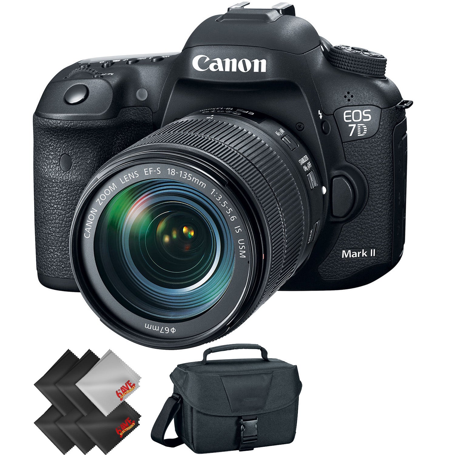 Canon EOS 7D Mark II DSLR Camera with 18-135mm f/3.5-5.6 is USM Lens & W-E1 Wi-Fi Adapter + 1 Year Warranty Canon