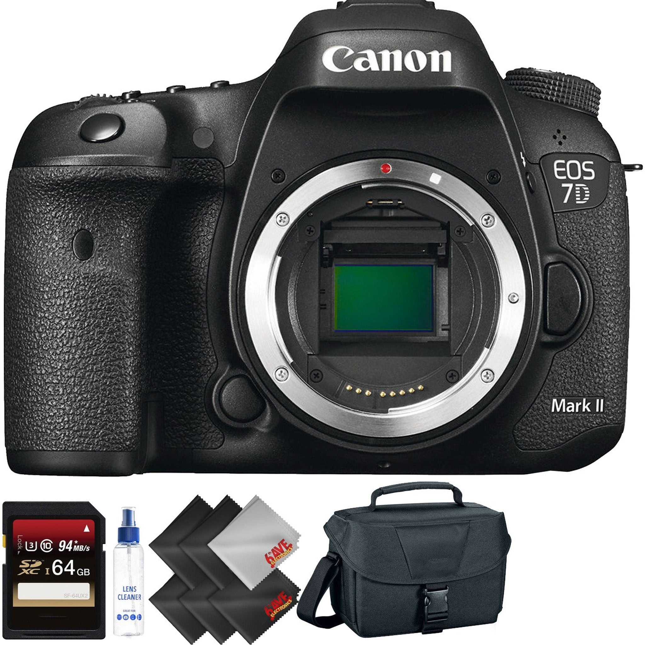 Canon EOS 7D Mark II DSLR Camera Body Only + 64GB Memory Card + 1 Year Warranty Canon