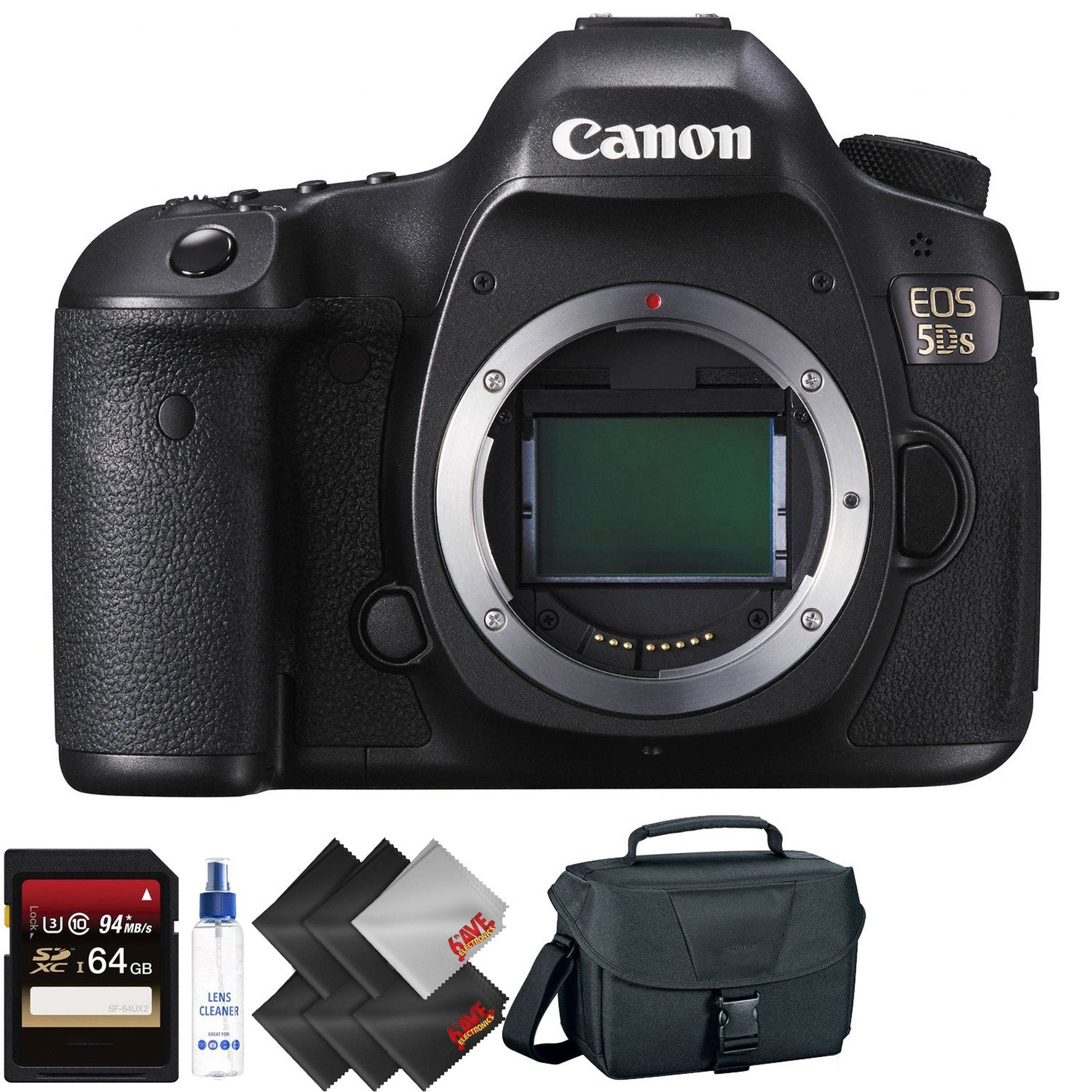 Canon EOS 5DS DSLR Camera Body Only + 64GB Memory Card + 1 Year Warranty Advanced Bundle Canon