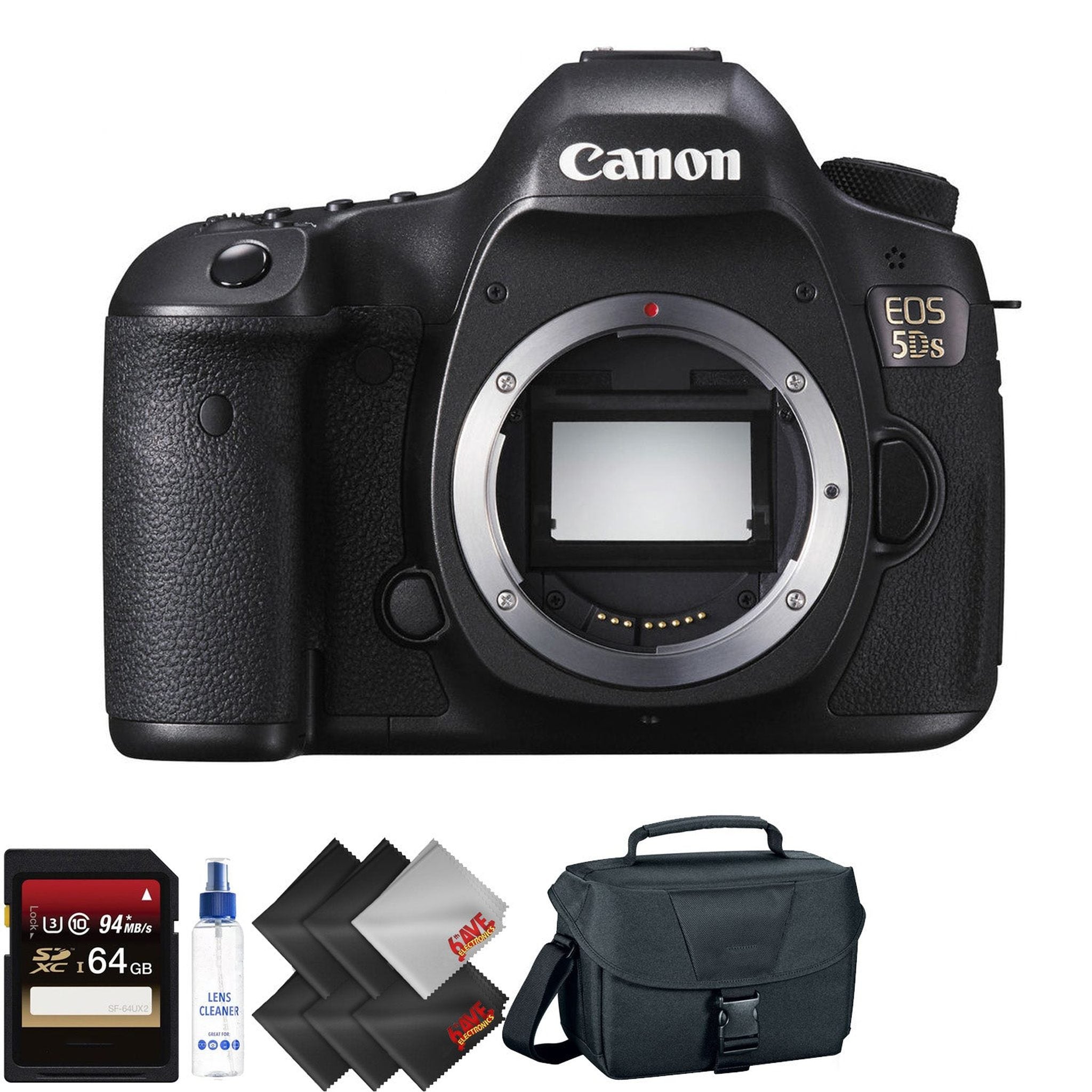 Canon EOS 5DS DSLR Camera Body Only + 64GB Memory Card + 1 Year Warranty Ultimate Bundle Canon