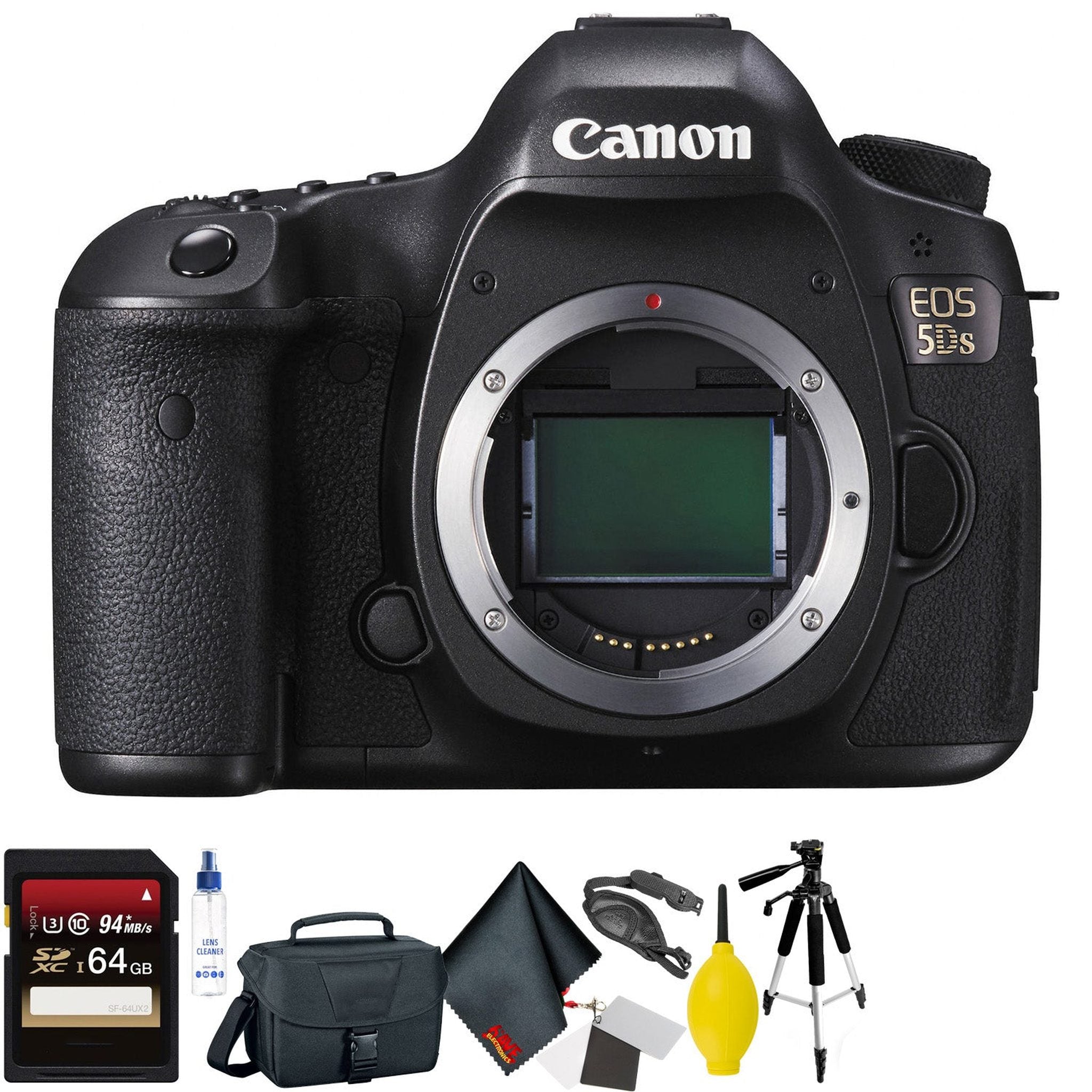 Canon EOS 5DS DSLR Camera Body Only + 64GB Memory Card + Mega Accessory Kit + 1 Year Warranty Bundle Canon