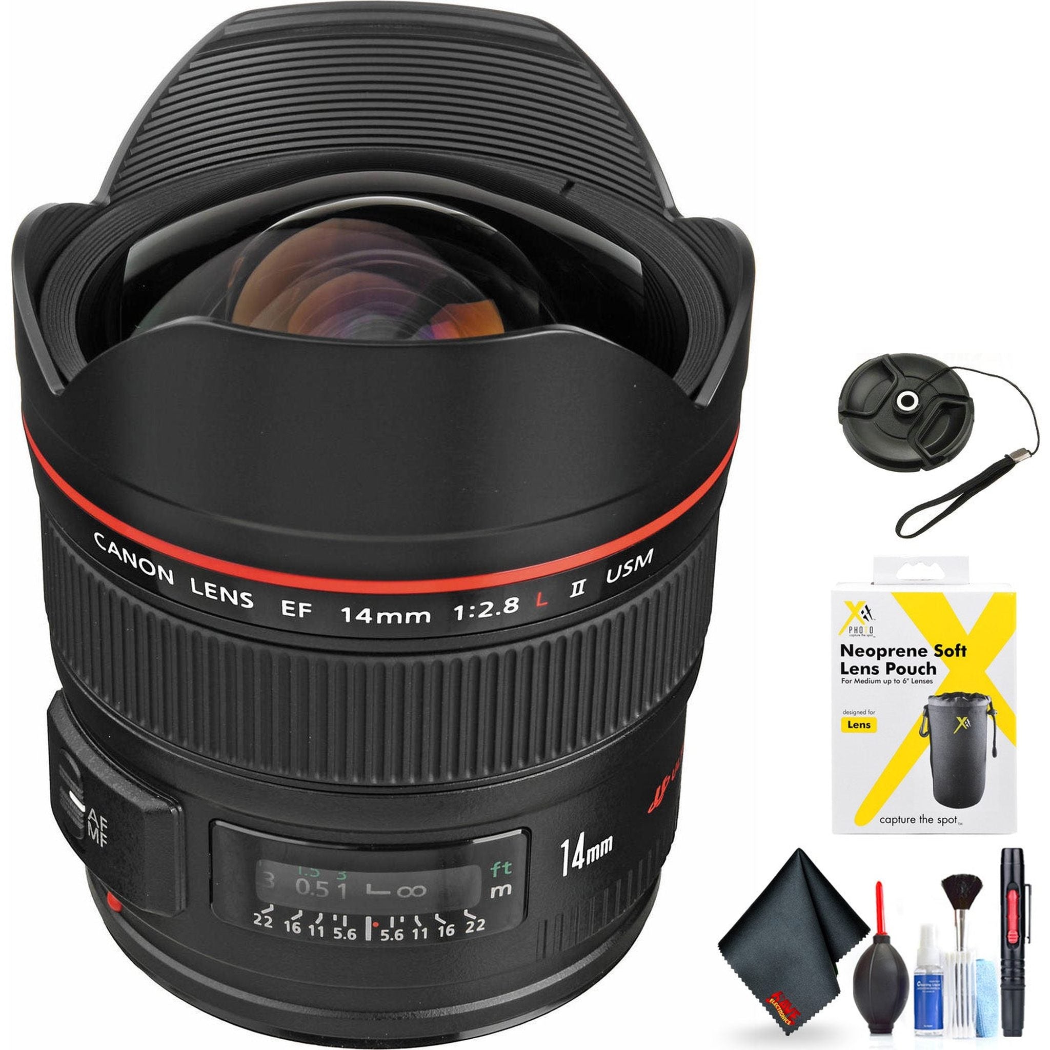 Canon EF 14mm f/2.8L II USM Lens for Canon EF Mount + Accessories International Model with 2 Year Warranty Canon