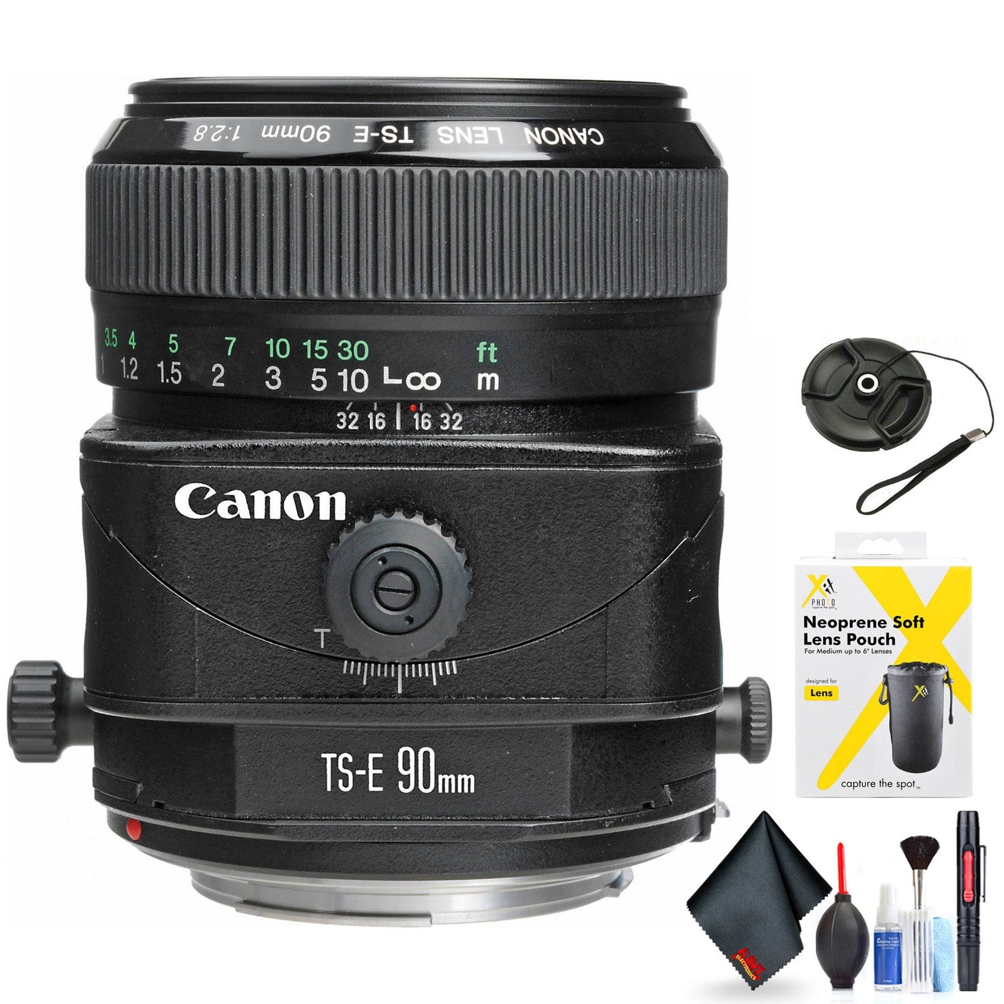 Canon TS-E 90mm f/2.8 Tilt-Shift Lens for Canon EF Mount + Accessories International Model with 2 Year Warranty Canon